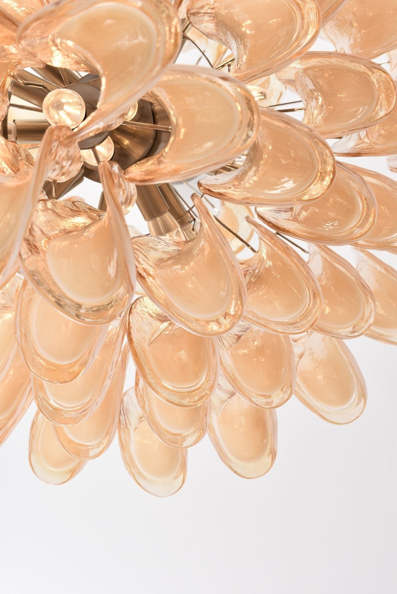 Amber Murano Glass Petal Chandelier