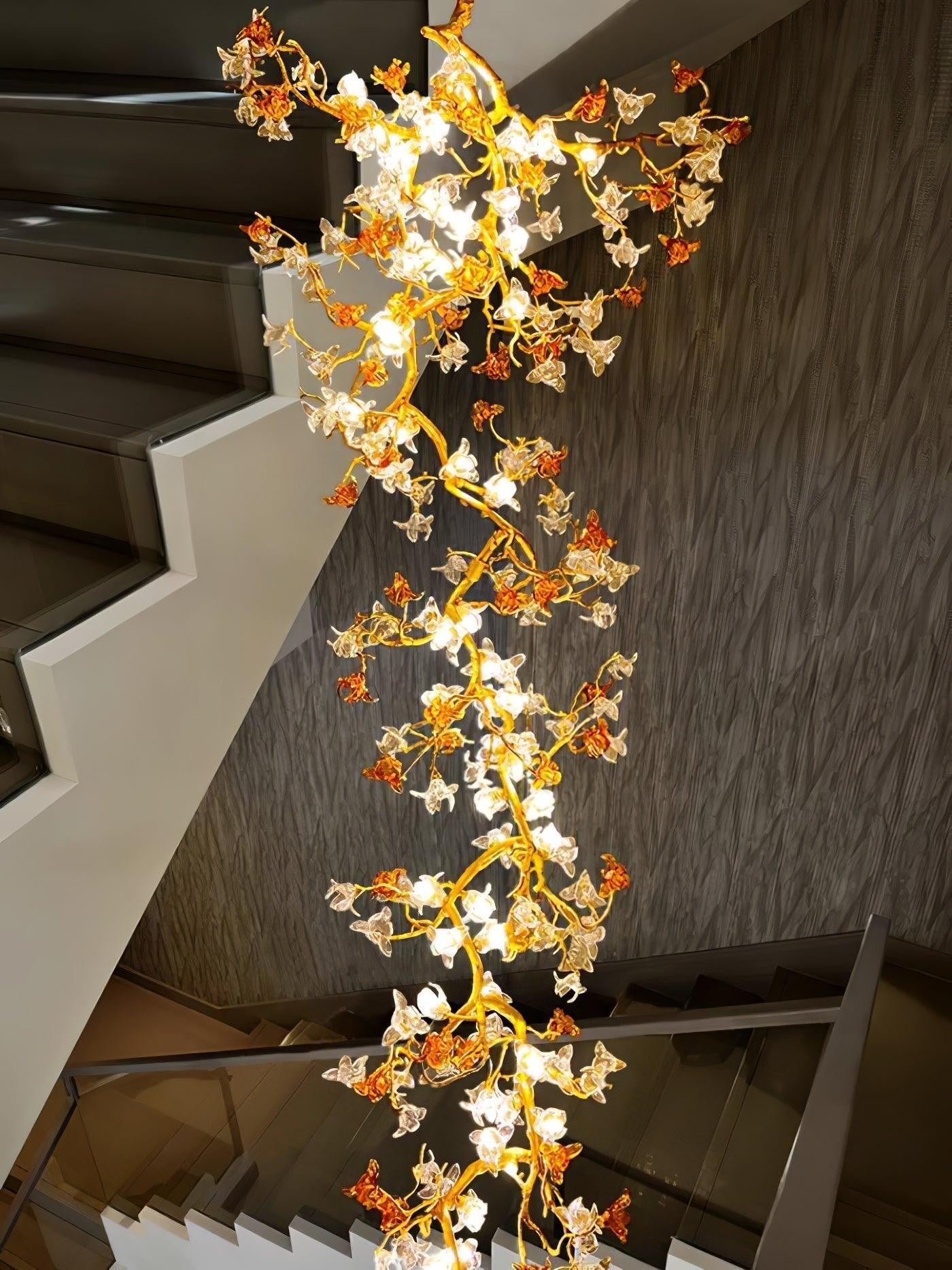 Brass Maple Branch Statement Chandelier