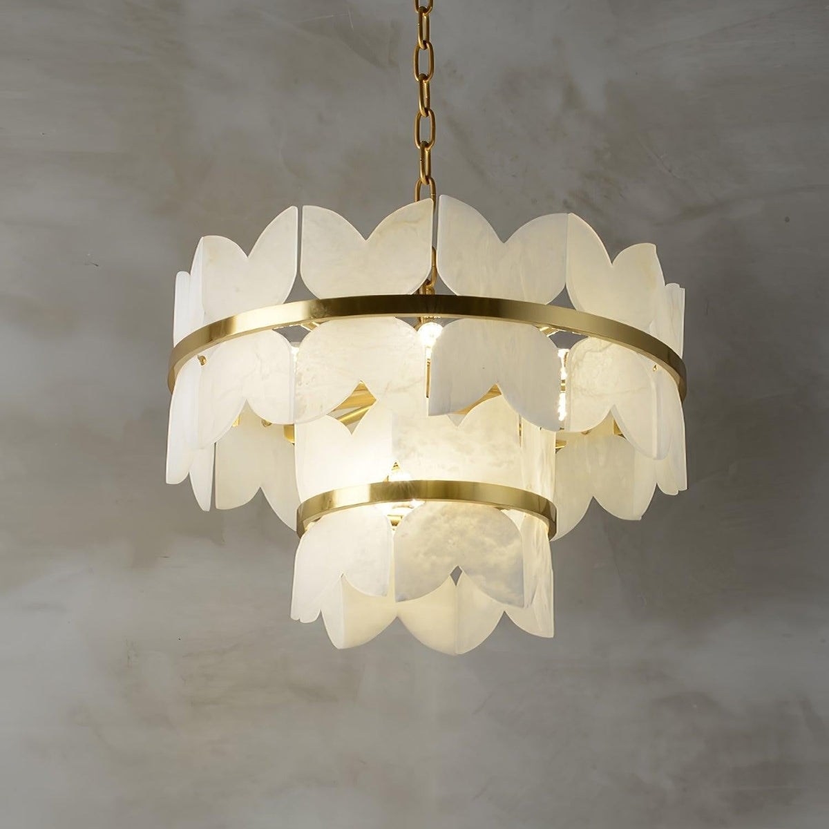 Layered Alabaster Cloud Chandelier