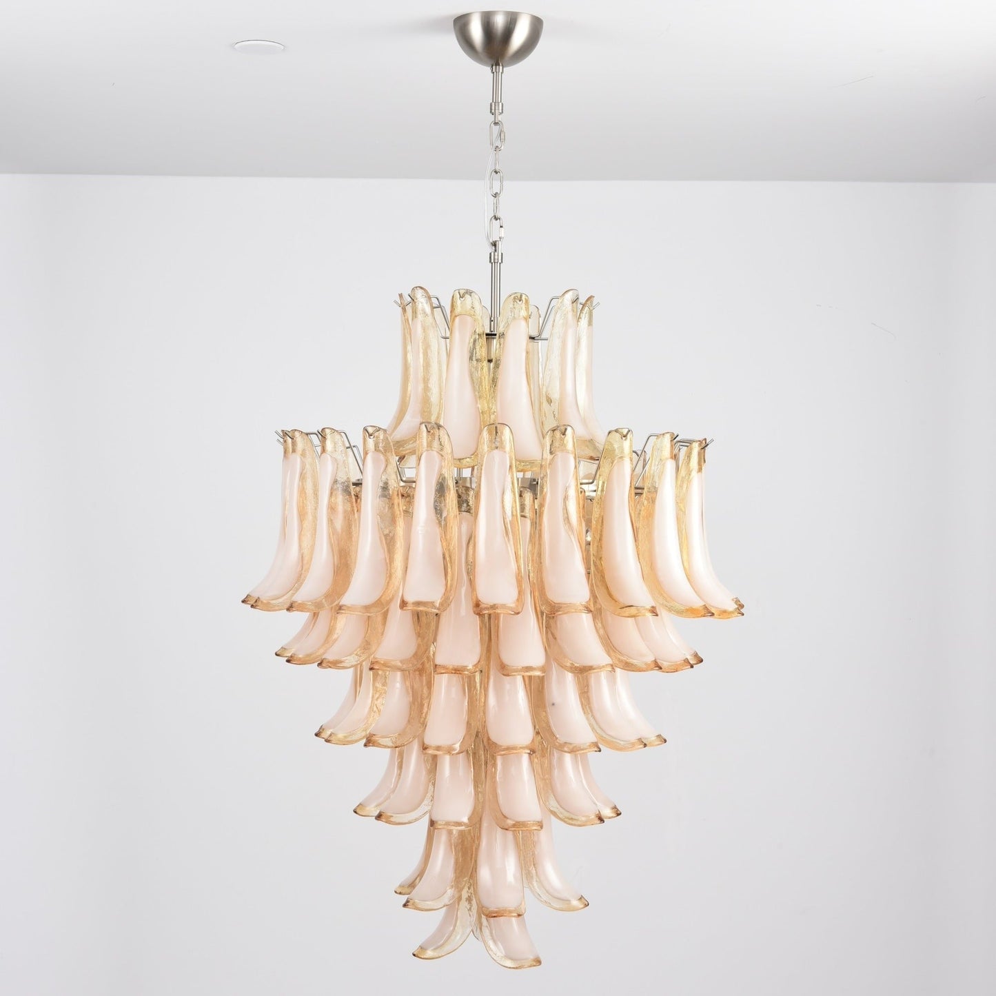 Amber Murano Glass Petal Chandelier