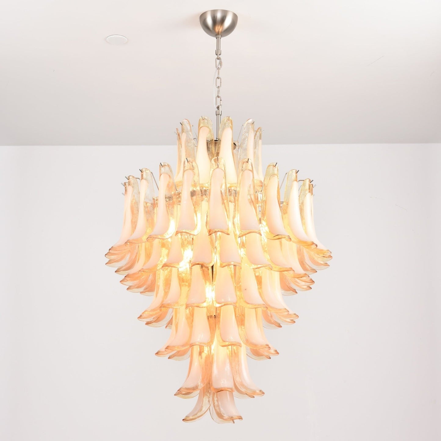 Amber Murano Glass Petal Chandelier