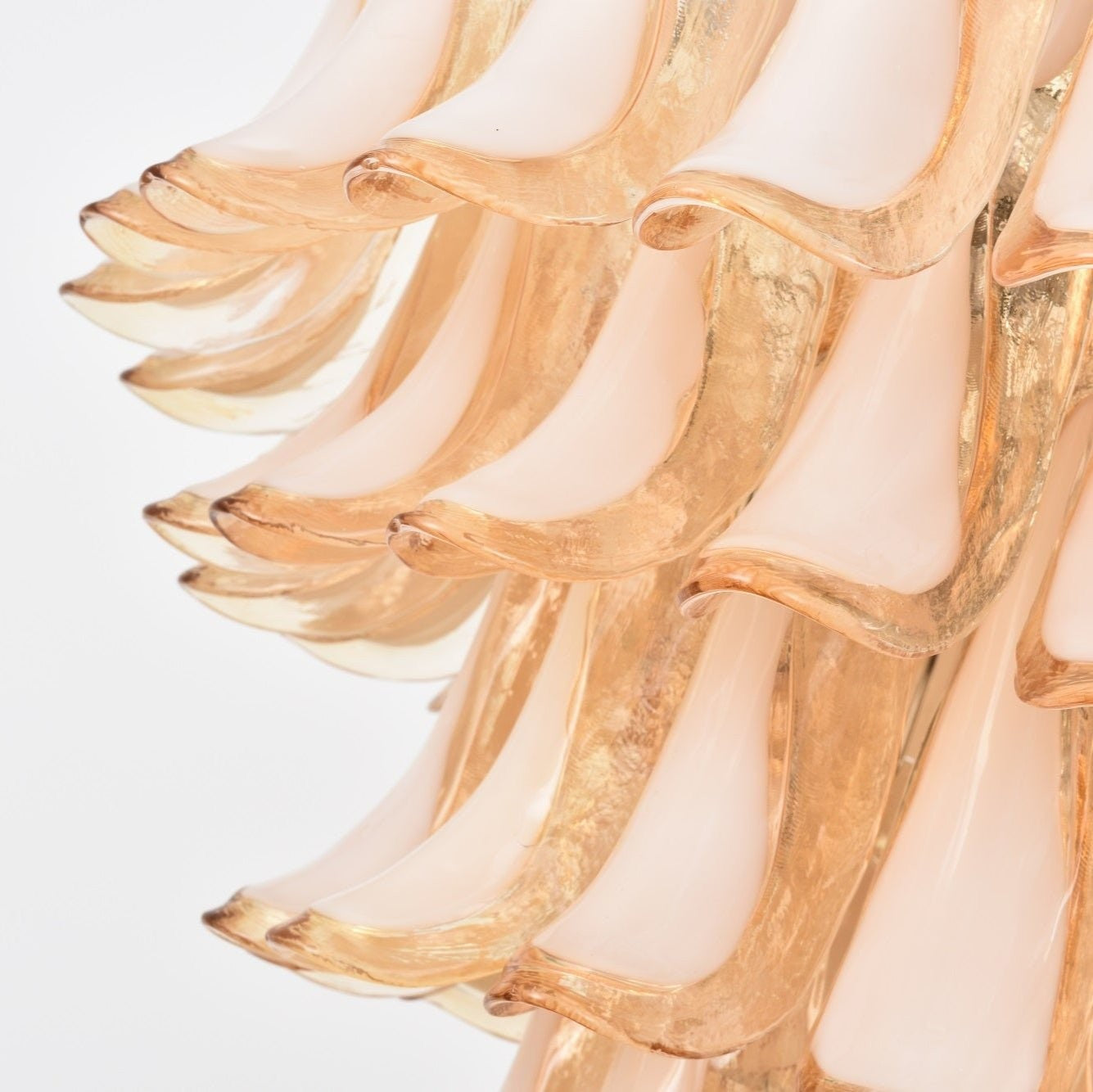 Amber Murano Glass Petal Chandelier