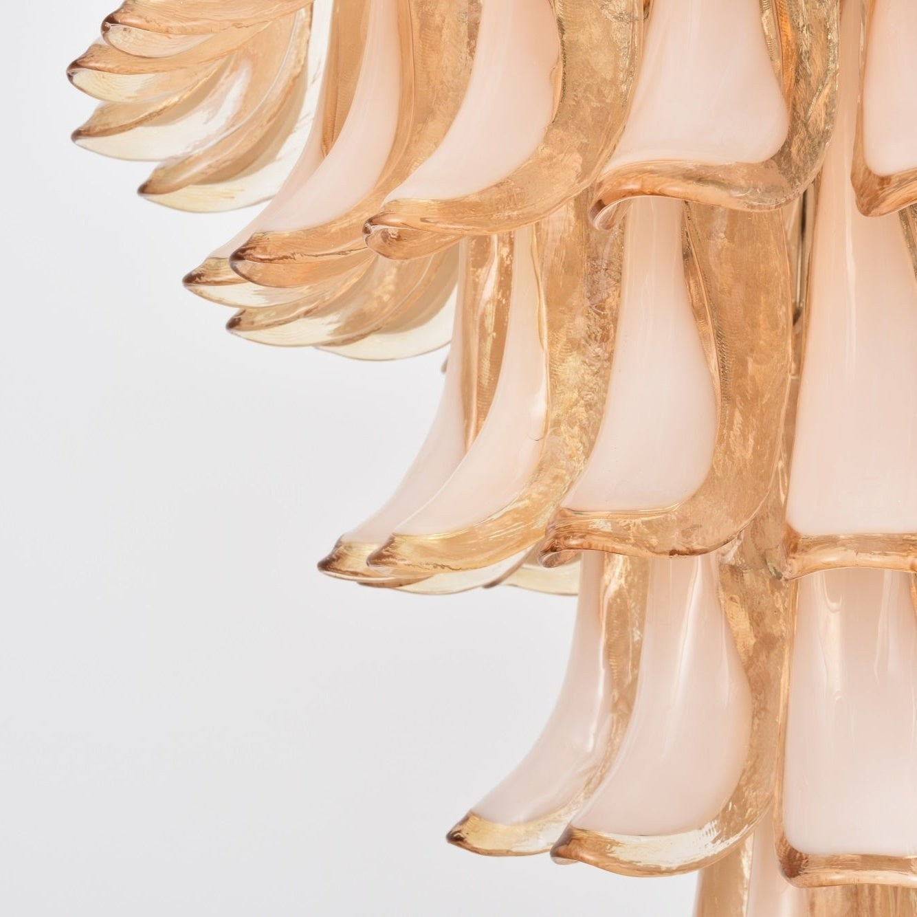 Amber Murano Glass Petal Chandelier