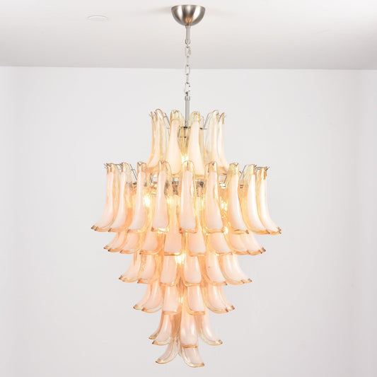 Amber Murano Glass Petal Chandelier