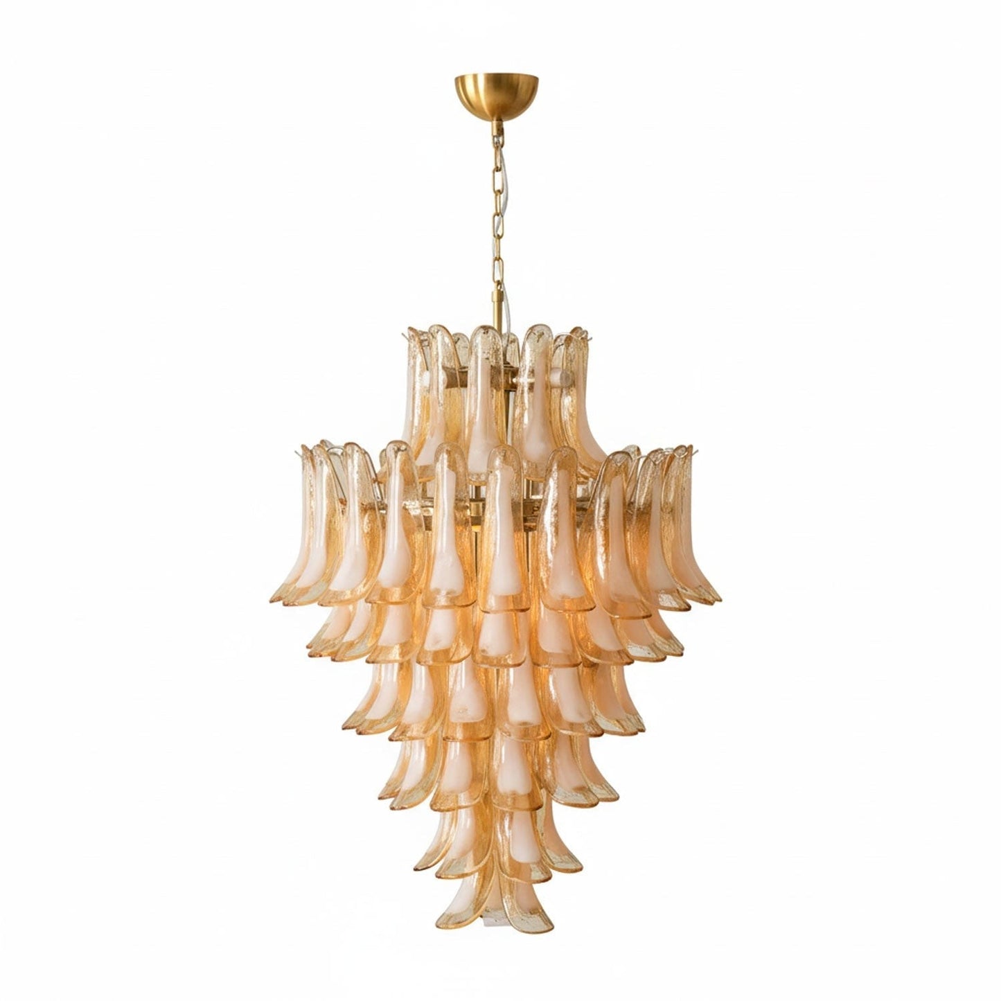 Amber Murano Glass Petal Chandelier