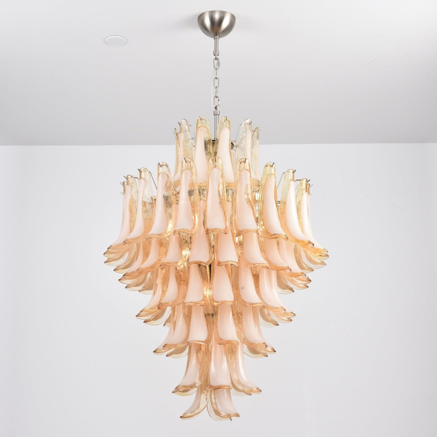Amber Murano Glass Petal Chandelier