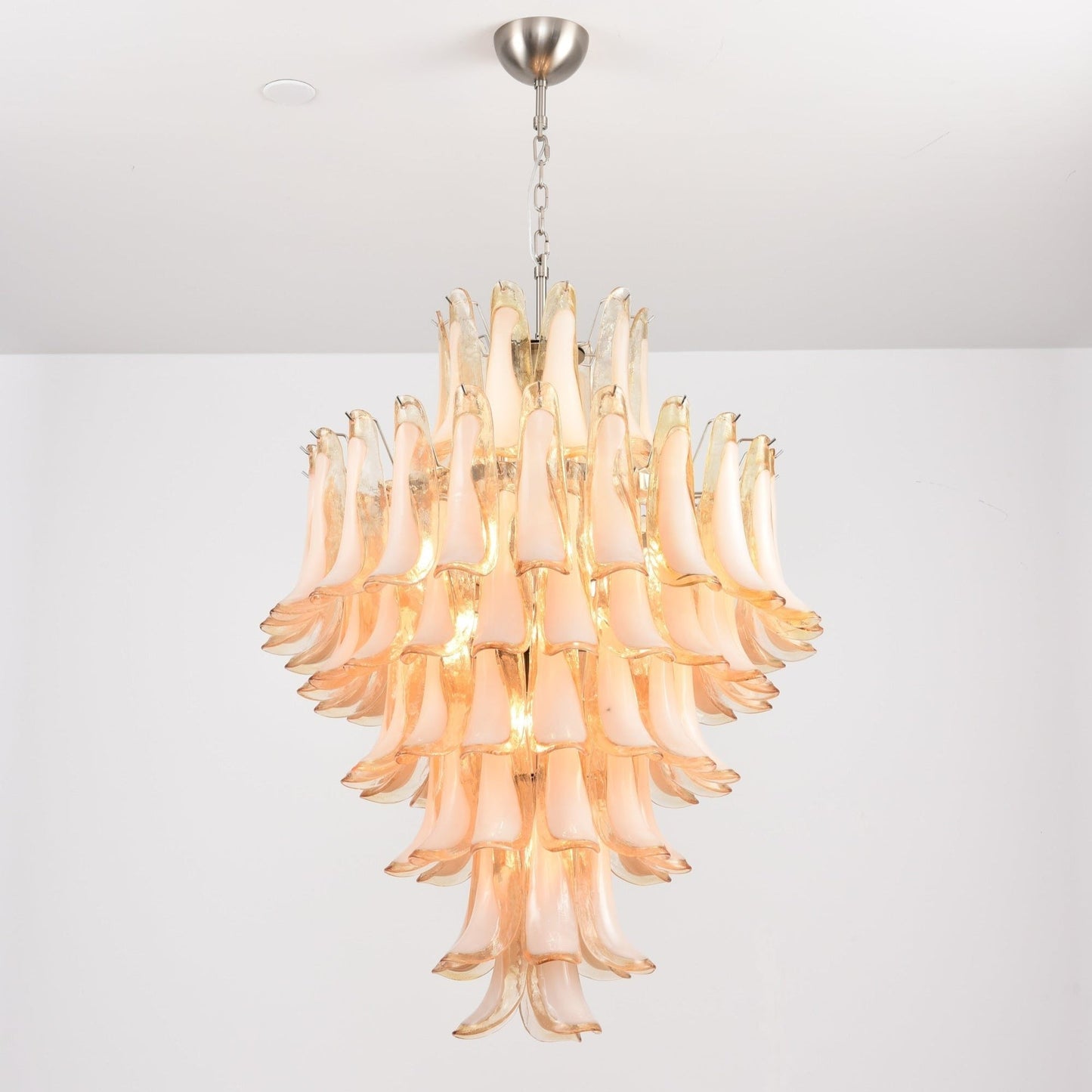 Amber Murano Glass Petal Chandelier
