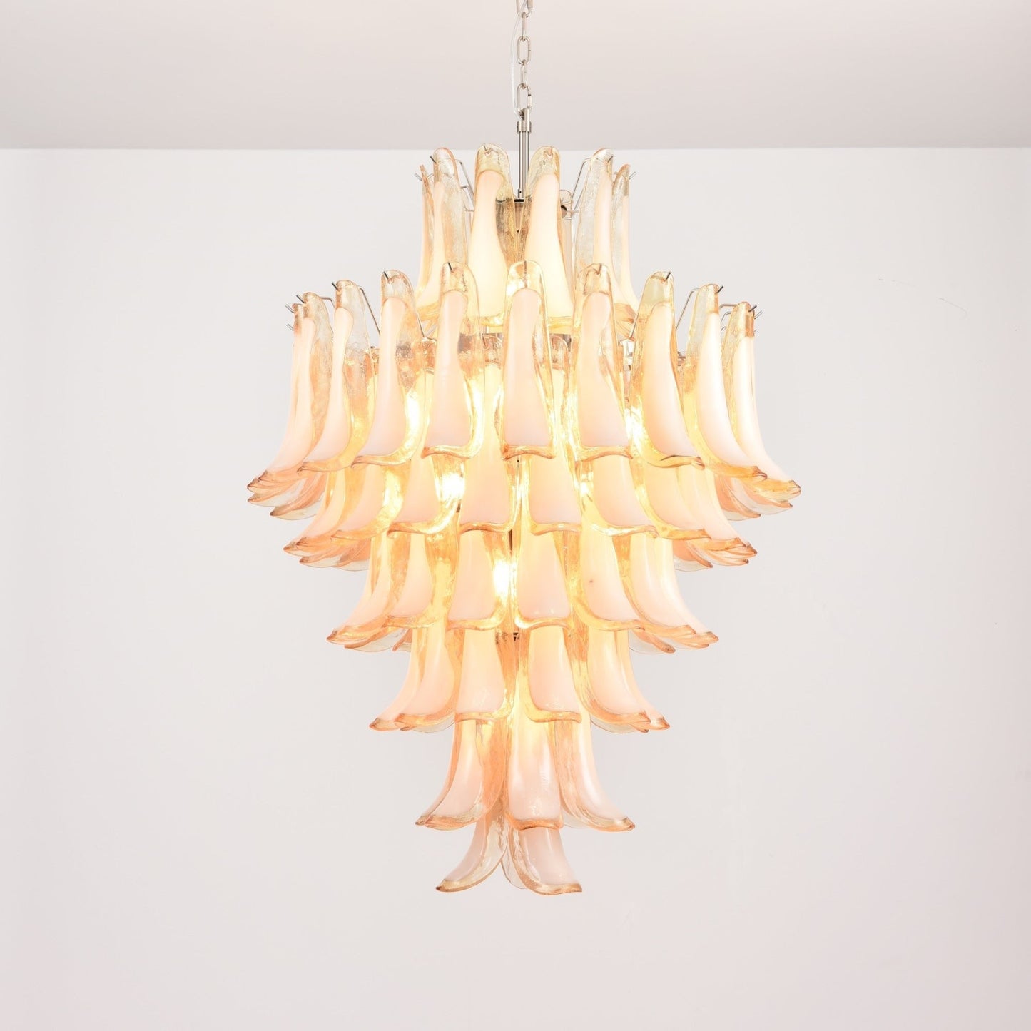 Amber Murano Glass Petal Chandelier