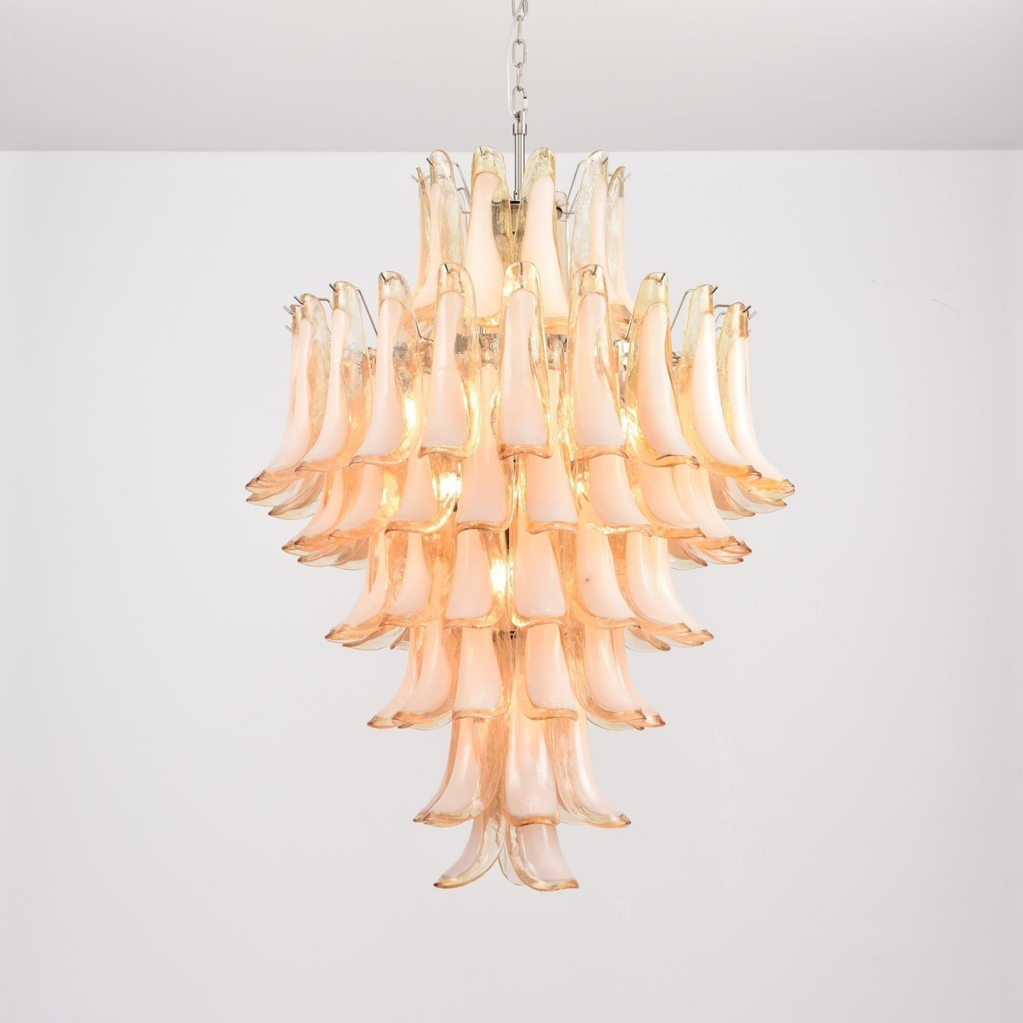Amber Murano Glass Petal Chandelier