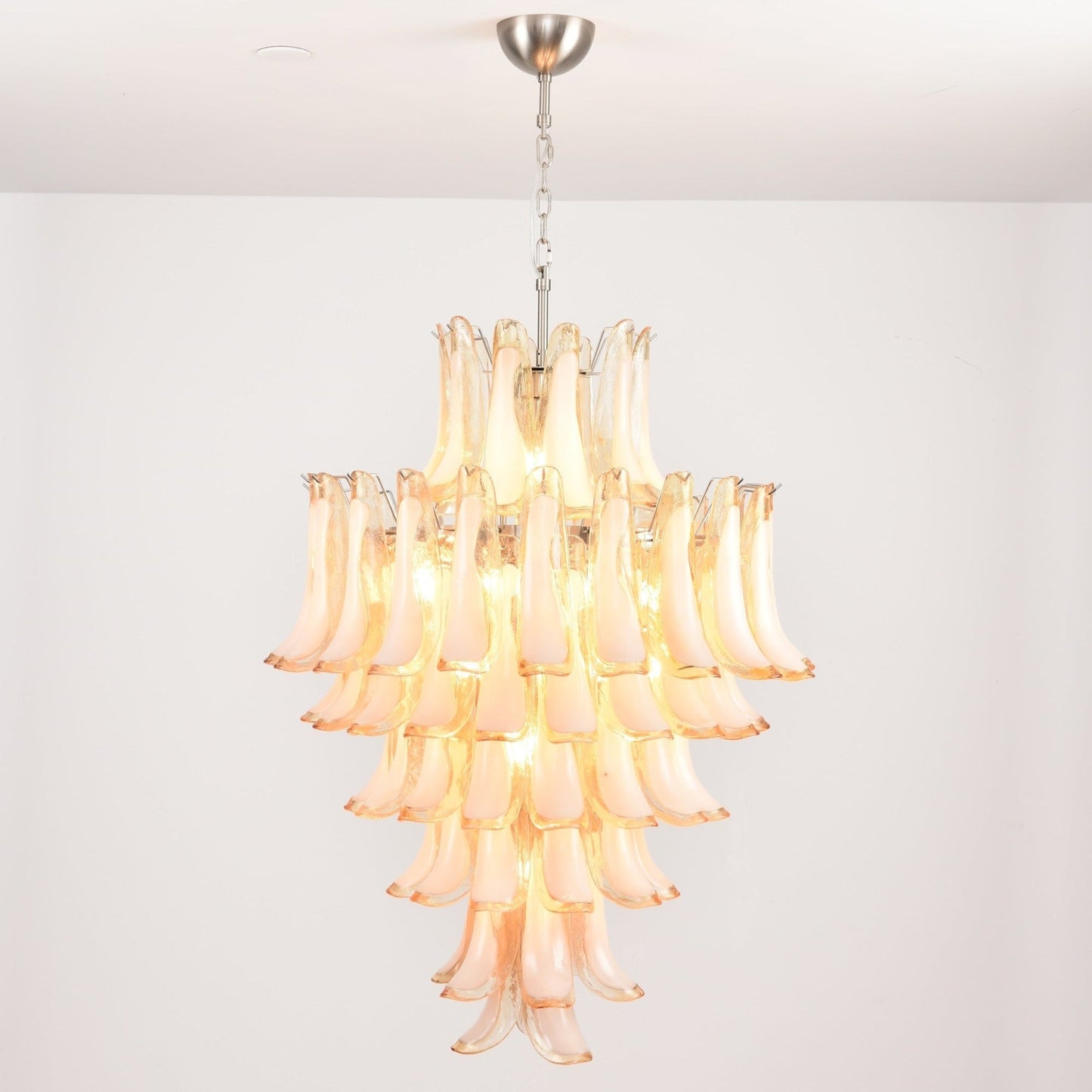 Amber Murano Glass Petal Chandelier