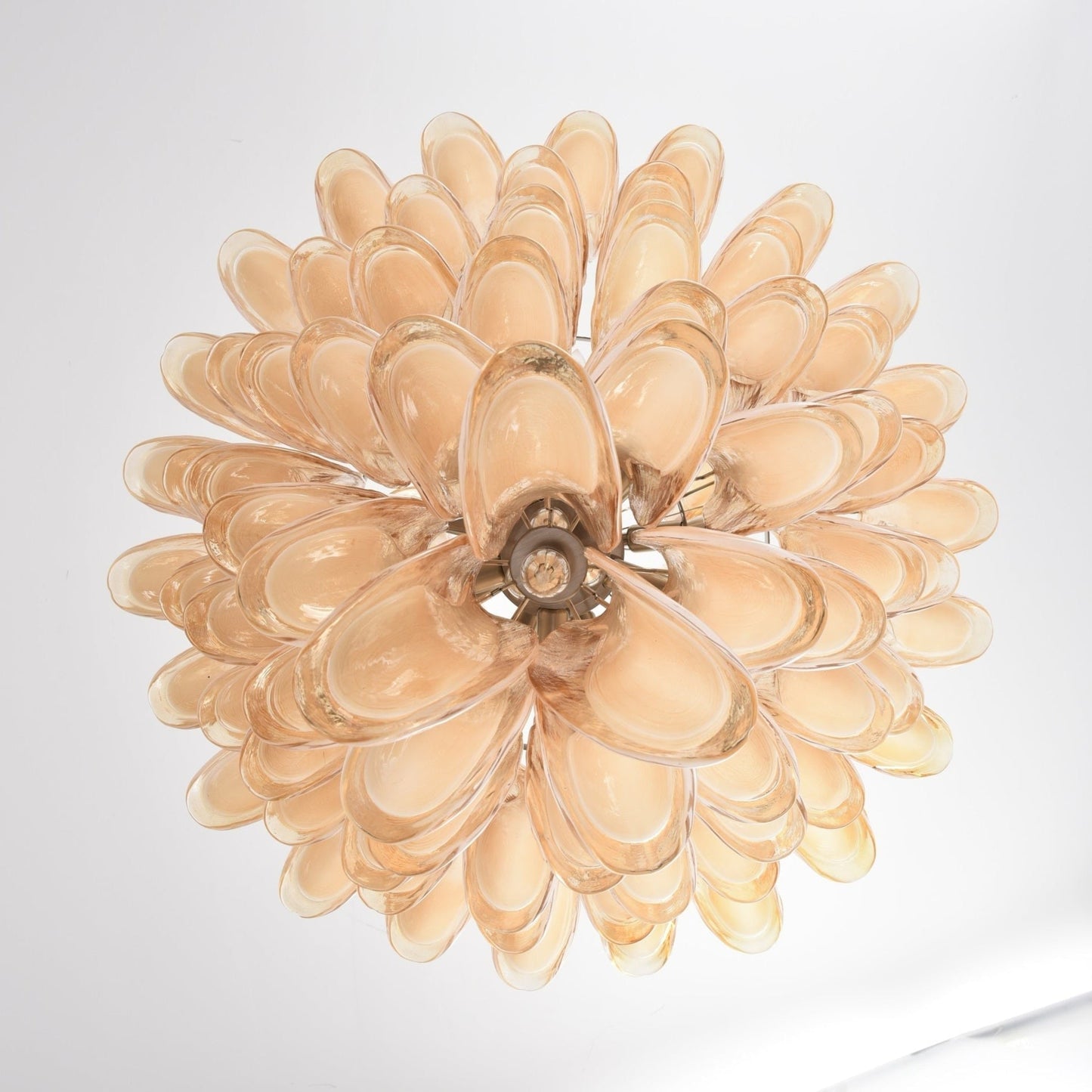 Amber Murano Glass Petal Chandelier