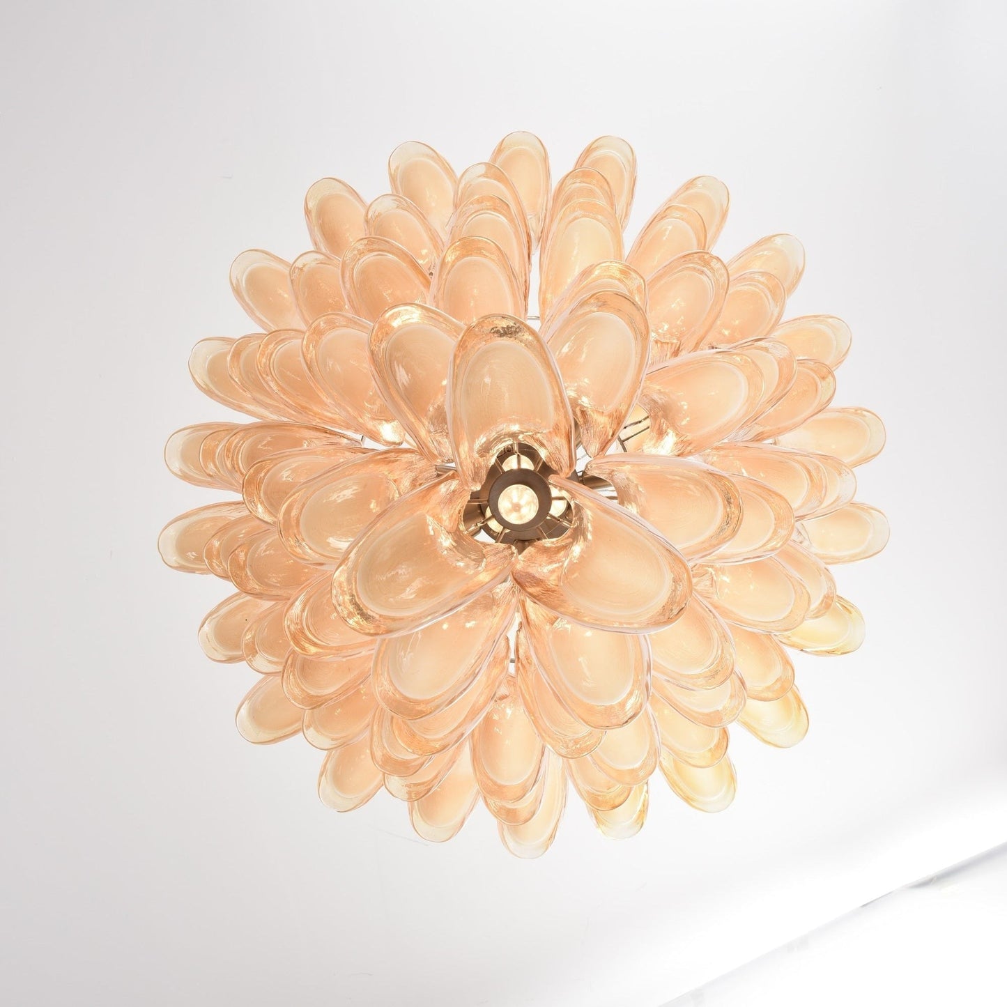 Amber Murano Glass Petal Chandelier