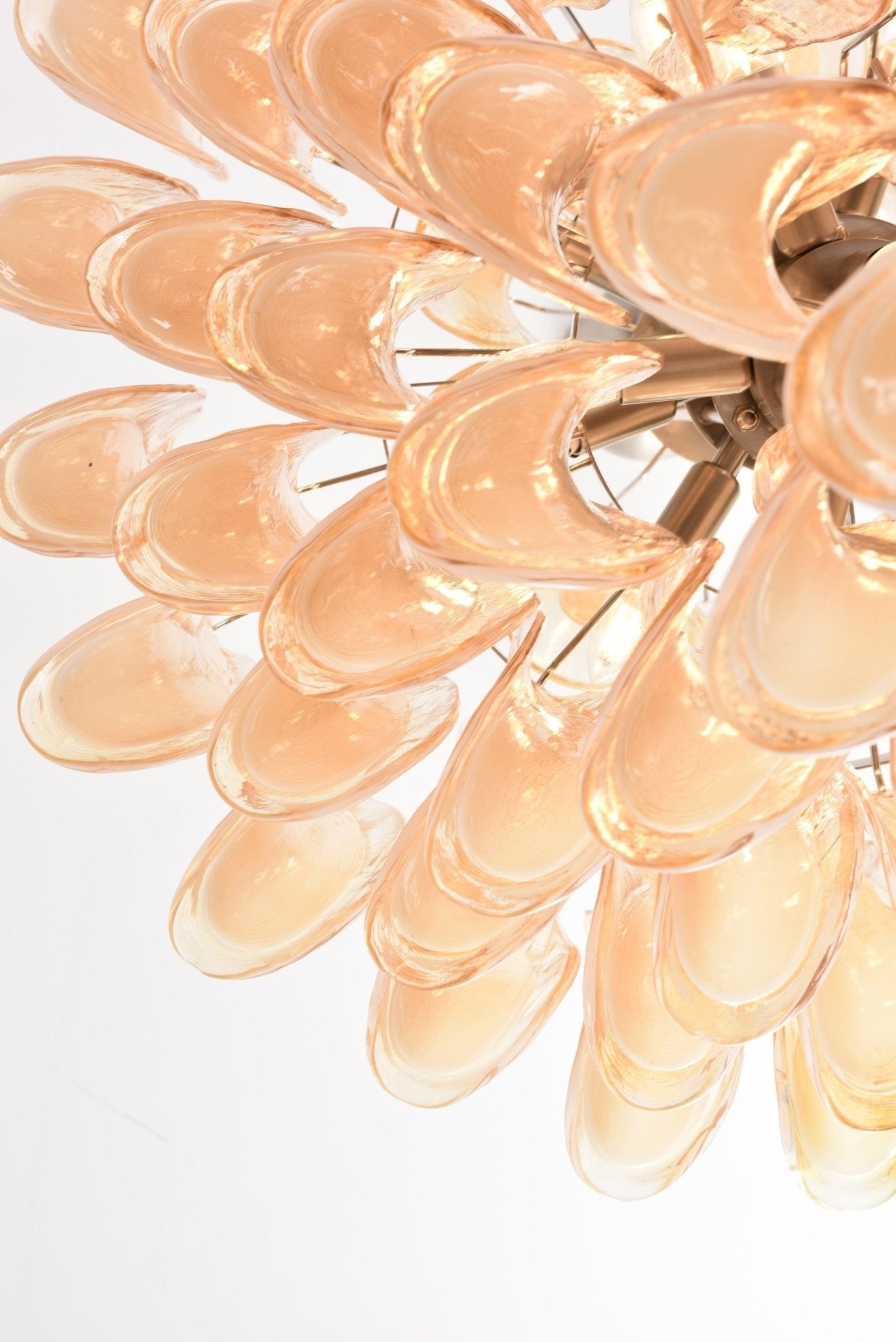 Amber Murano Glass Petal Chandelier