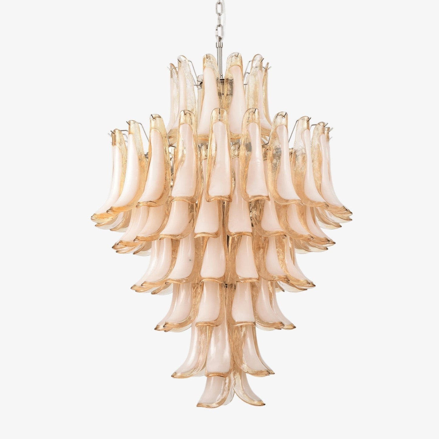 Amber Murano Glass Petal Chandelier