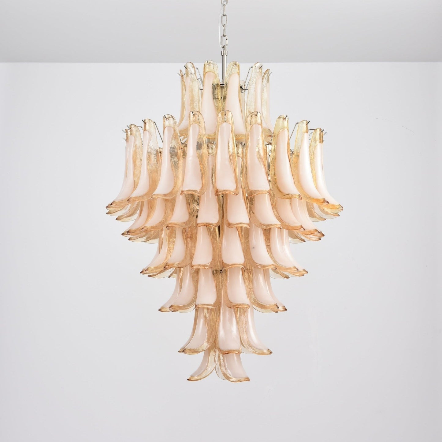 Amber Murano Glass Petal Chandelier