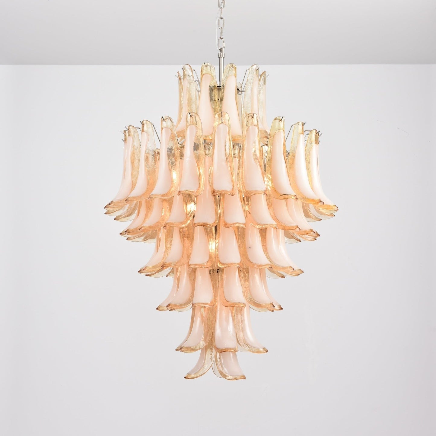 Amber Murano Glass Petal Chandelier