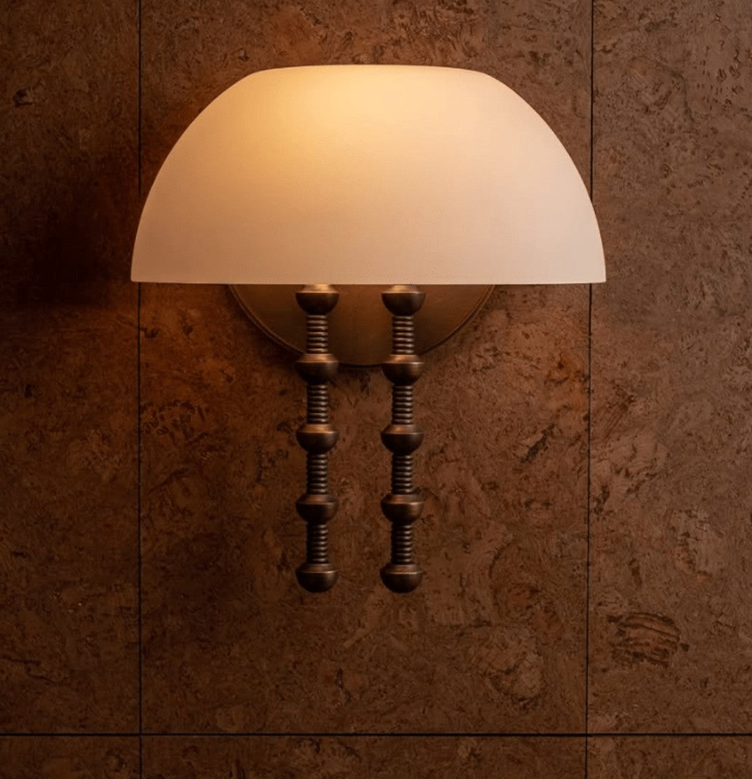 Bell-Shaped Alabaster Wall Sconce