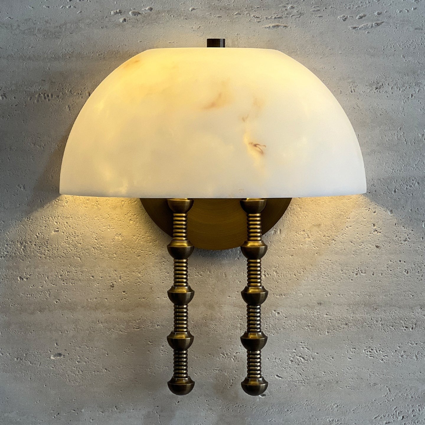 Bell-Shaped Alabaster Wall Sconce