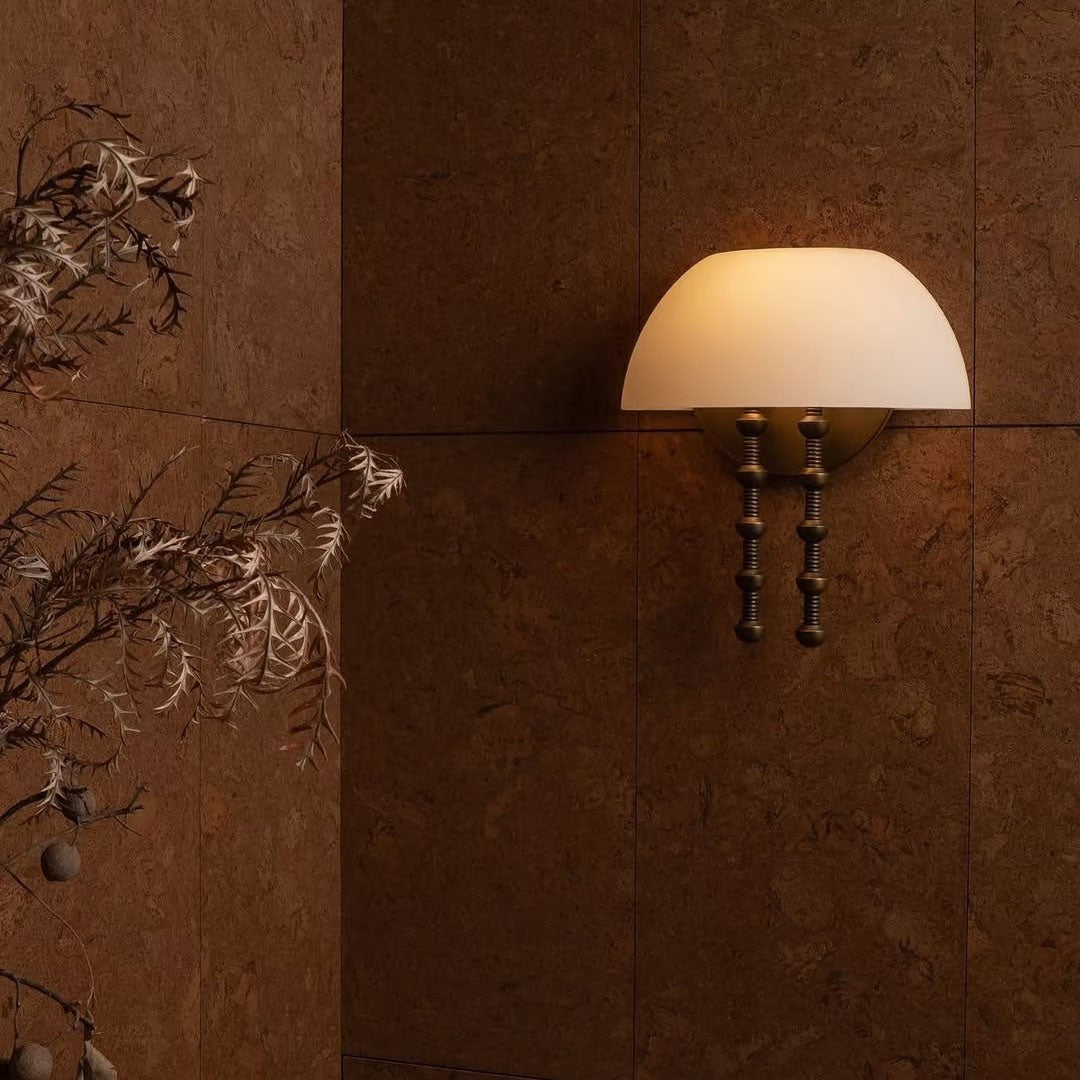 Bell-Shaped Alabaster Wall Sconce