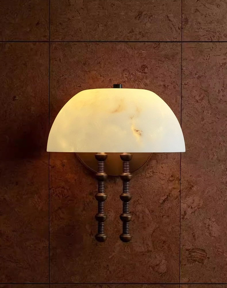 Bell-Shaped Alabaster Wall Sconce
