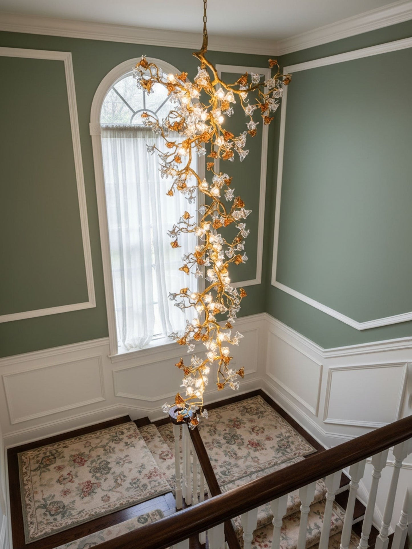 Brass Maple Branch Statement Chandelier
