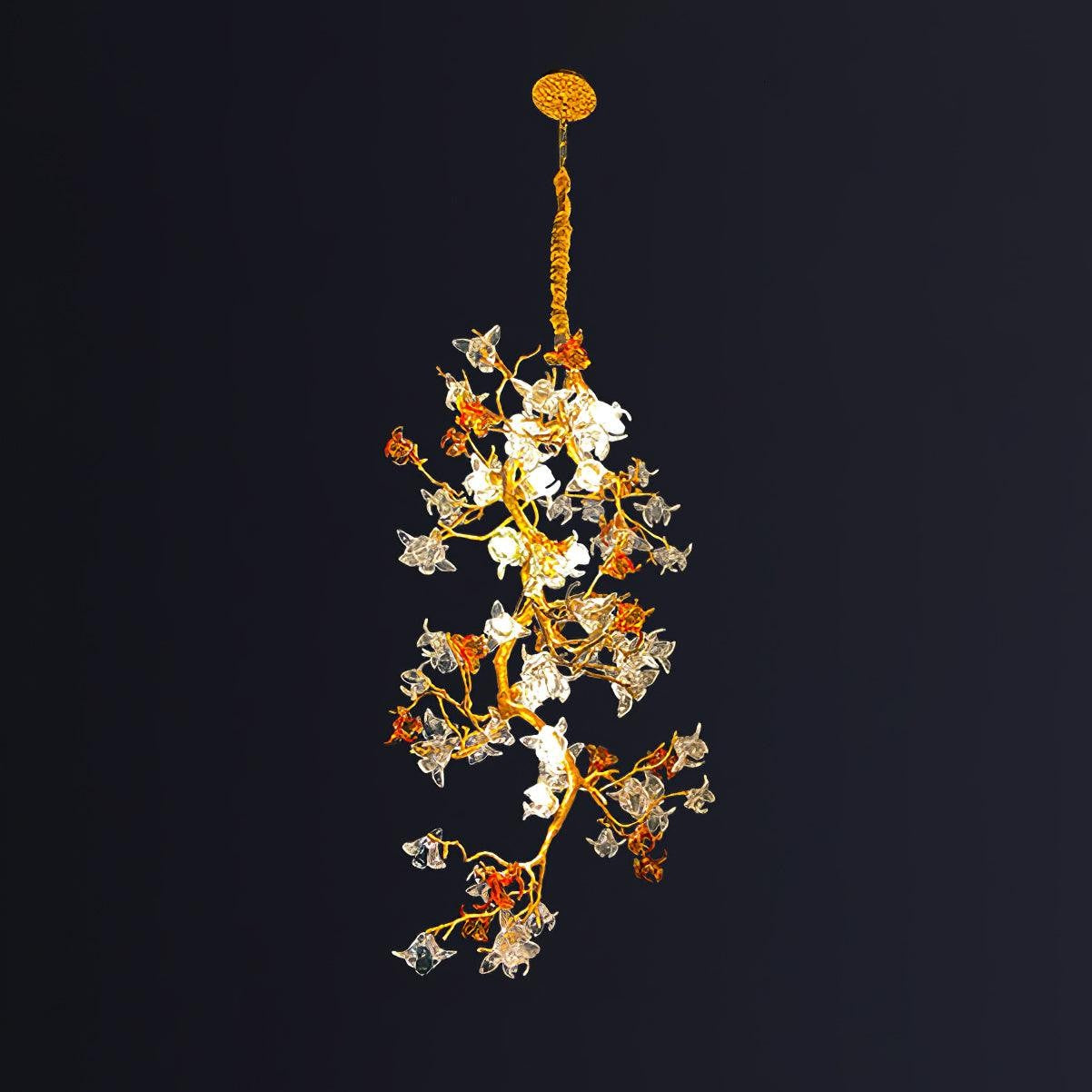 Brass Maple Branch Statement Chandelier