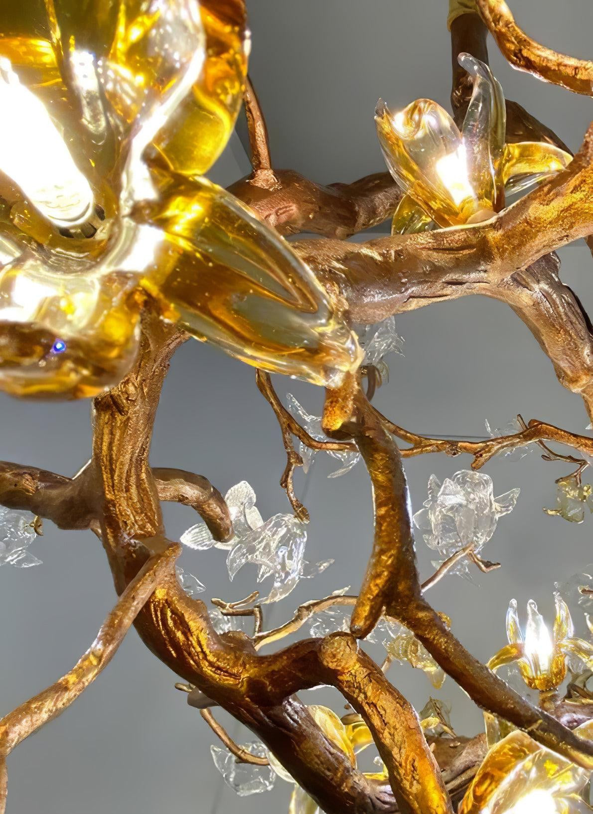 Brass Maple Branch Statement Chandelier