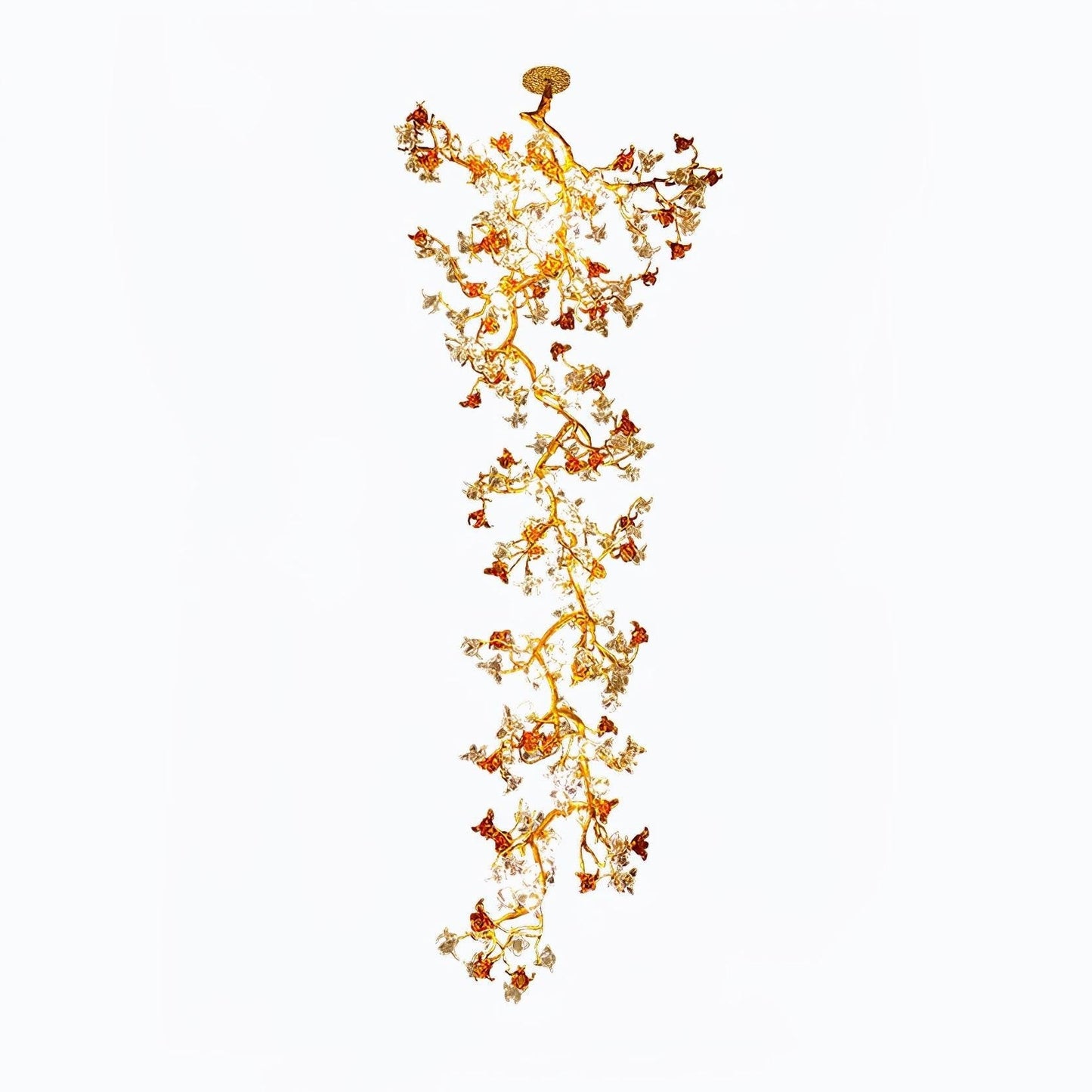 Brass Maple Branch Statement Chandelier