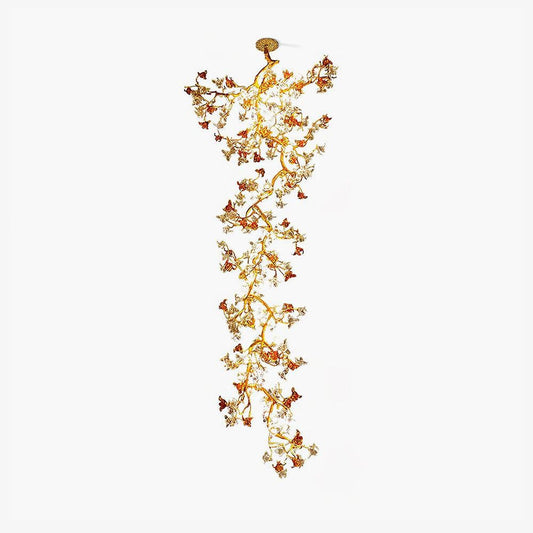Brass Maple Branch Statement Chandelier