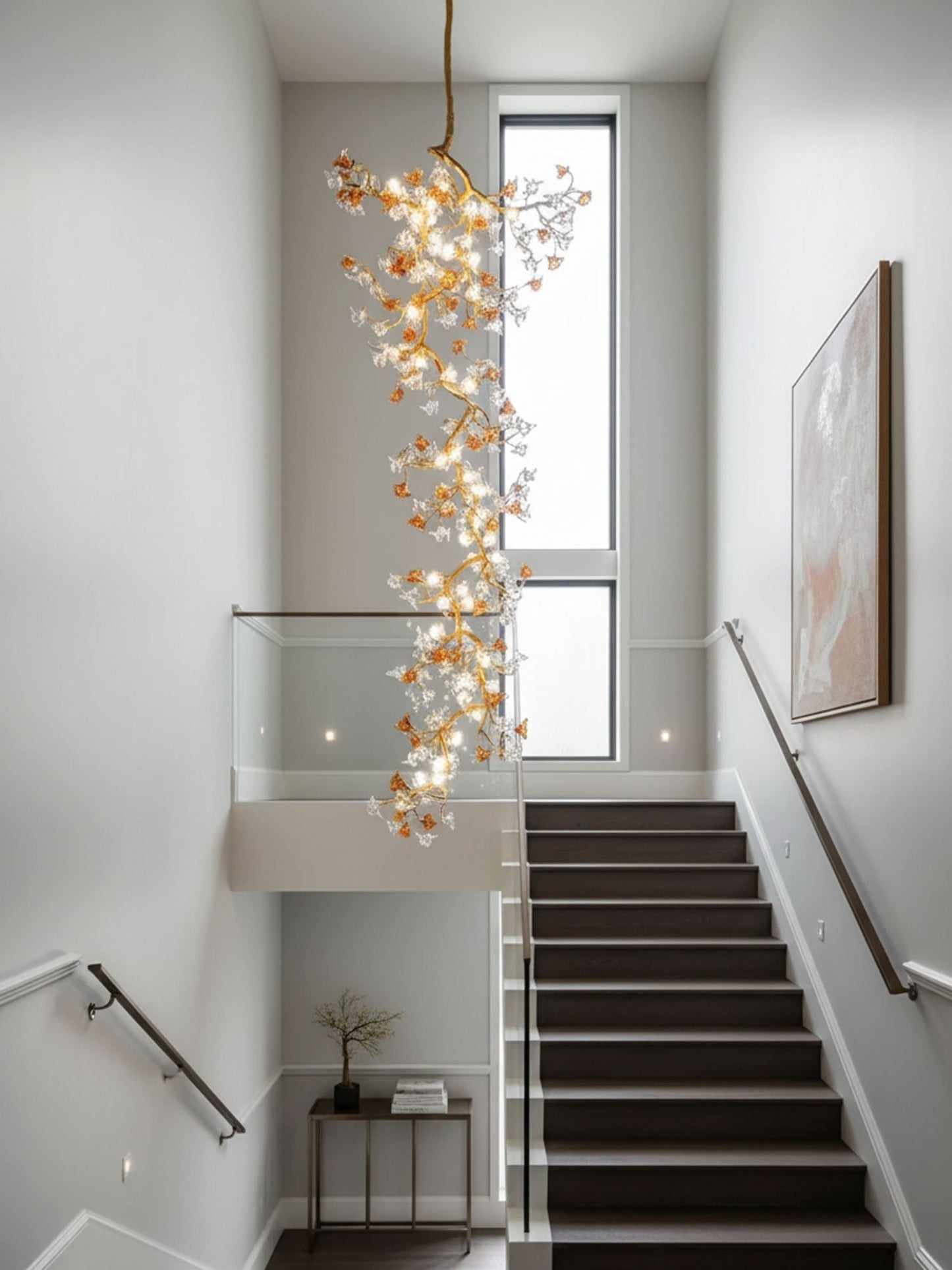 Brass Maple Branch Statement Chandelier