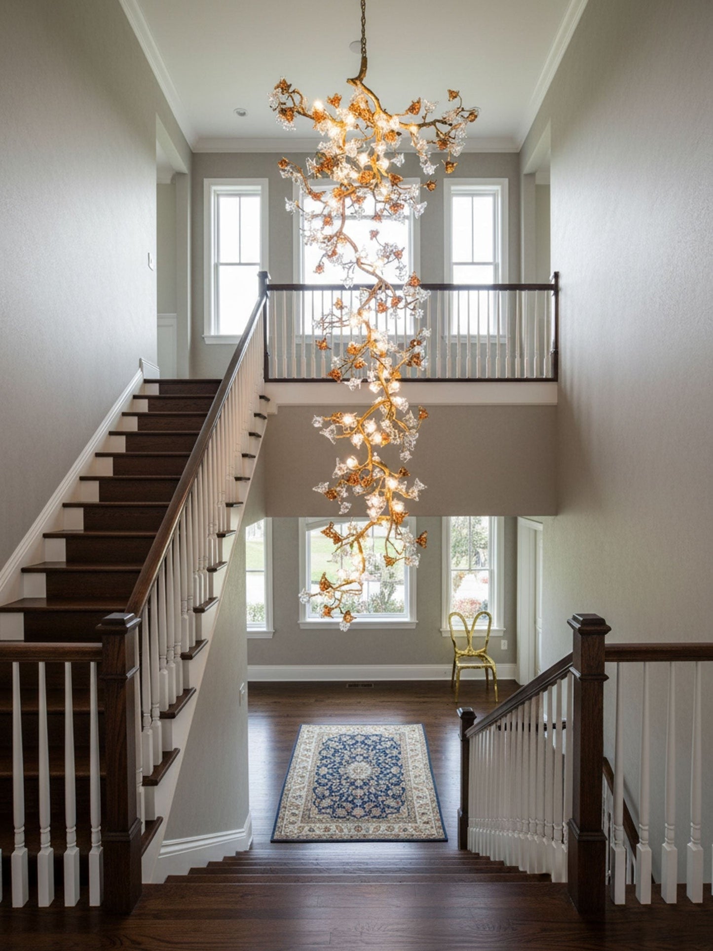Brass Maple Branch Statement Chandelier
