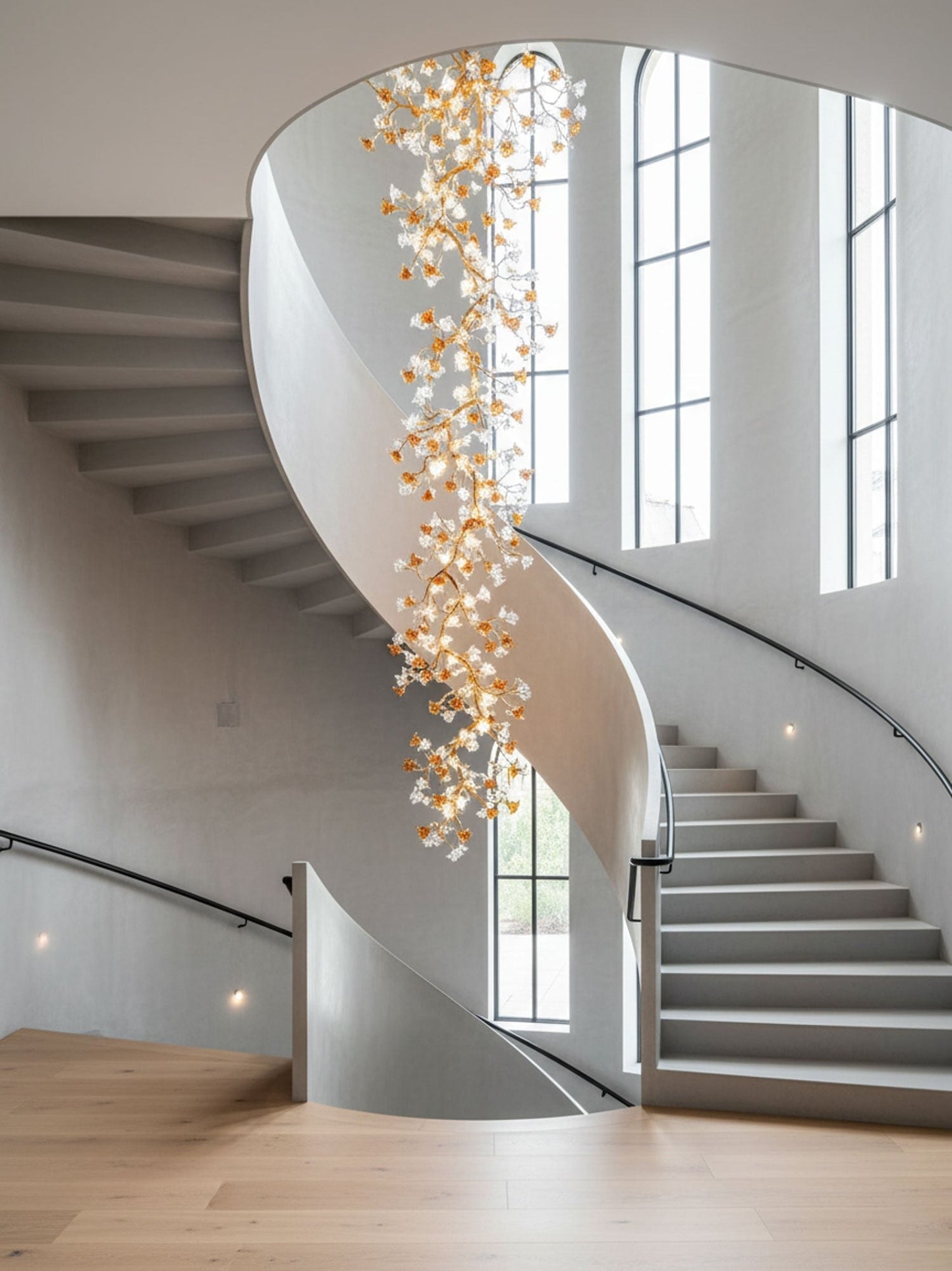 Brass Maple Branch Statement Chandelier