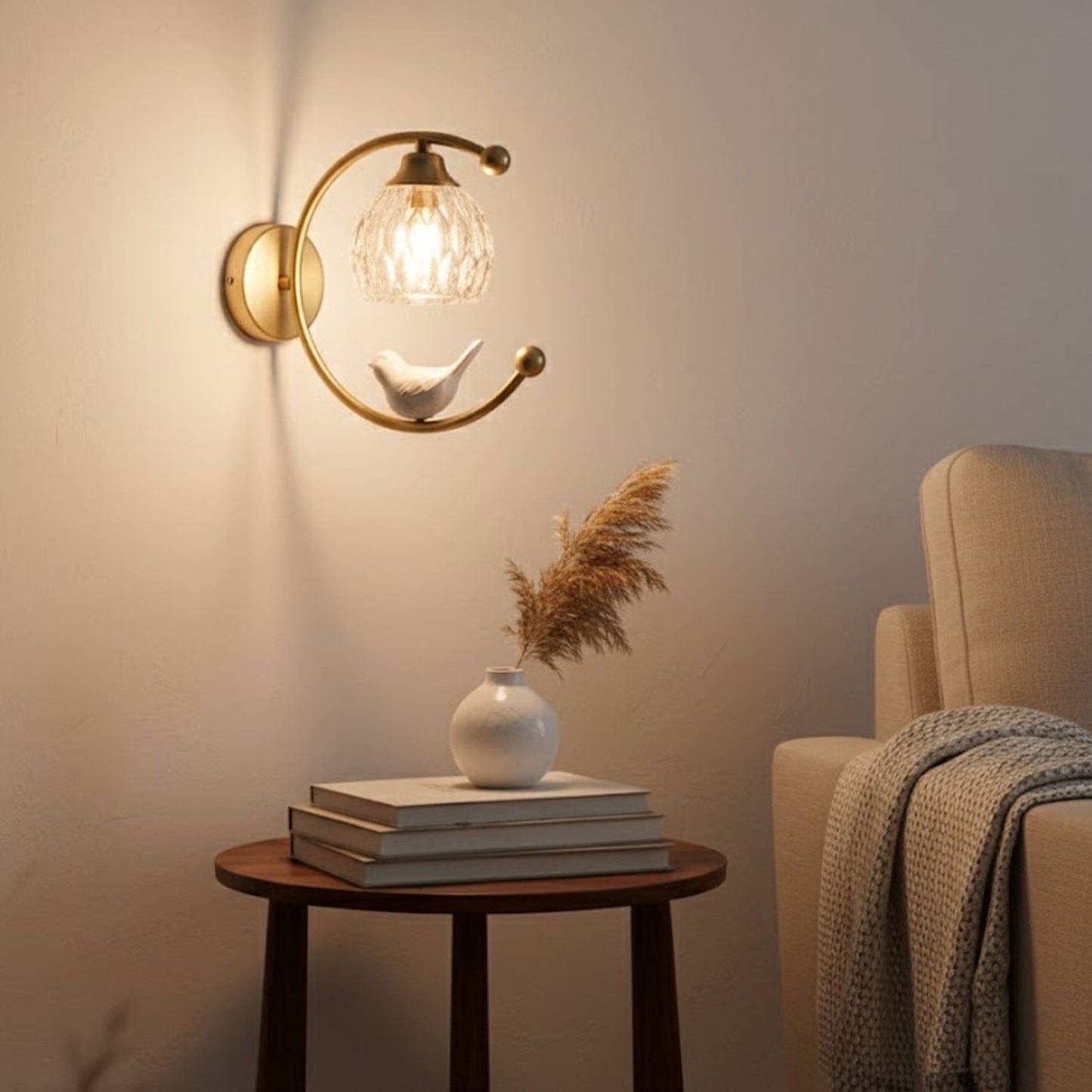Ceramic Bird Glow Wall Light