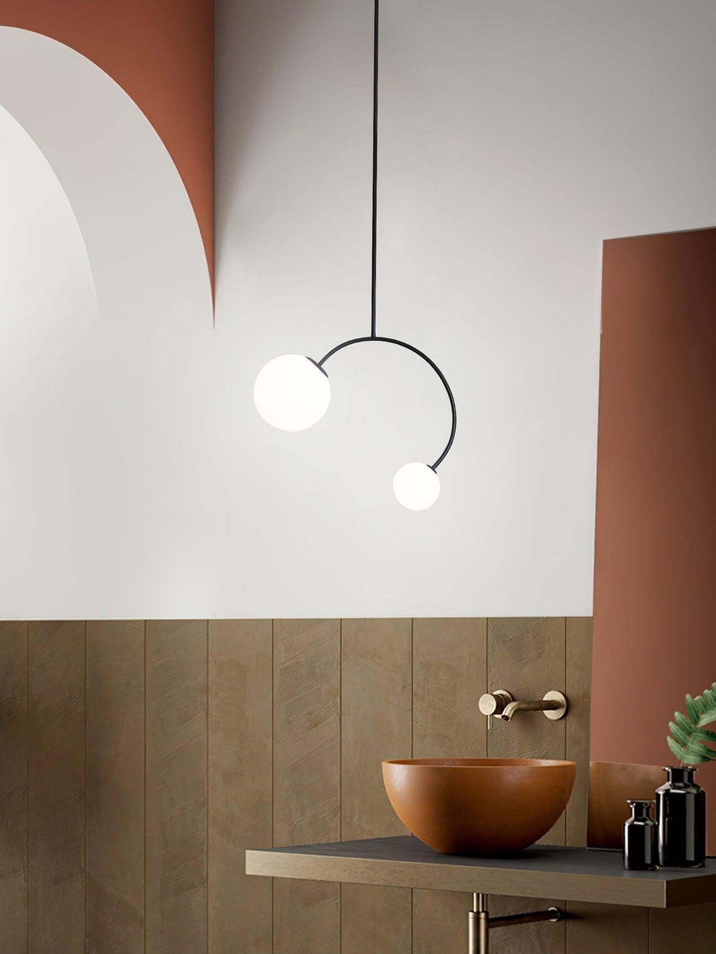 Crossed Glass Duo Pendant Light