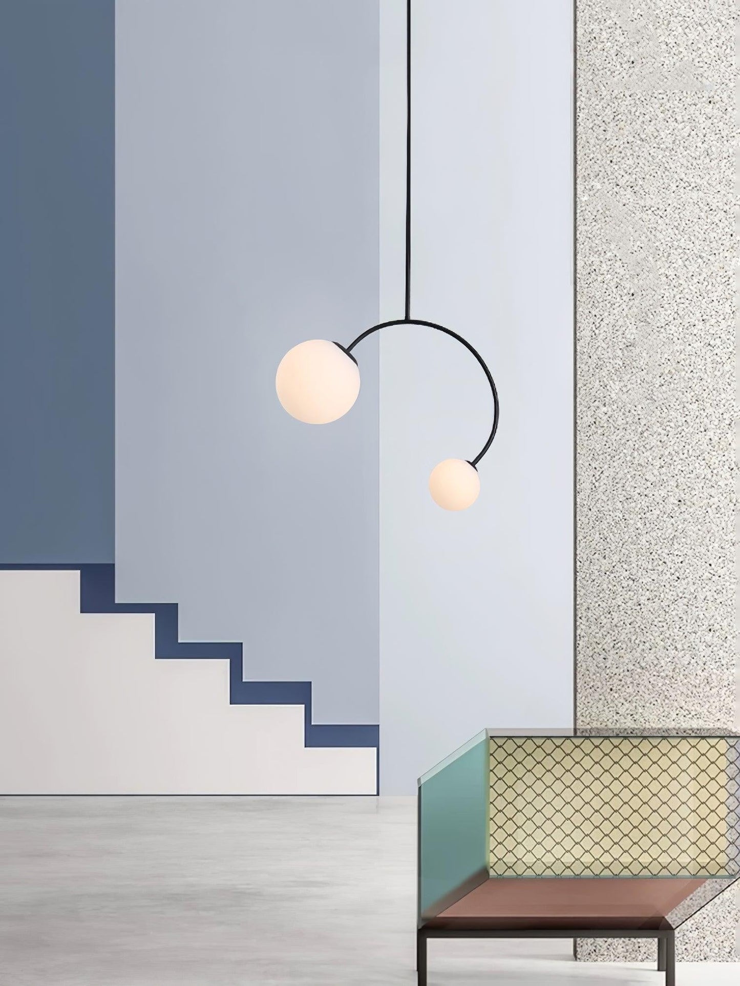Crossed Glass Duo Pendant Light