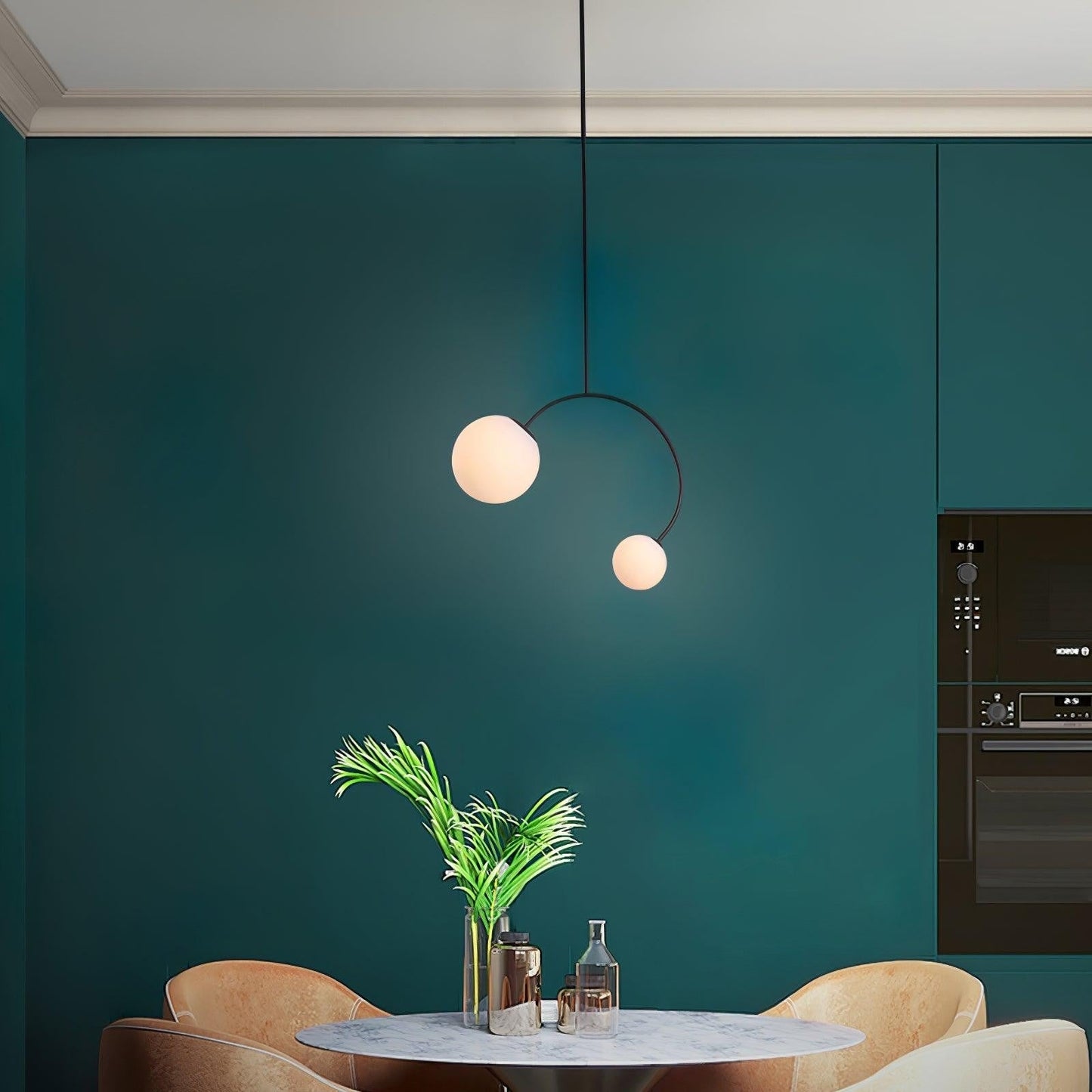 Crossed Glass Duo Pendant Light