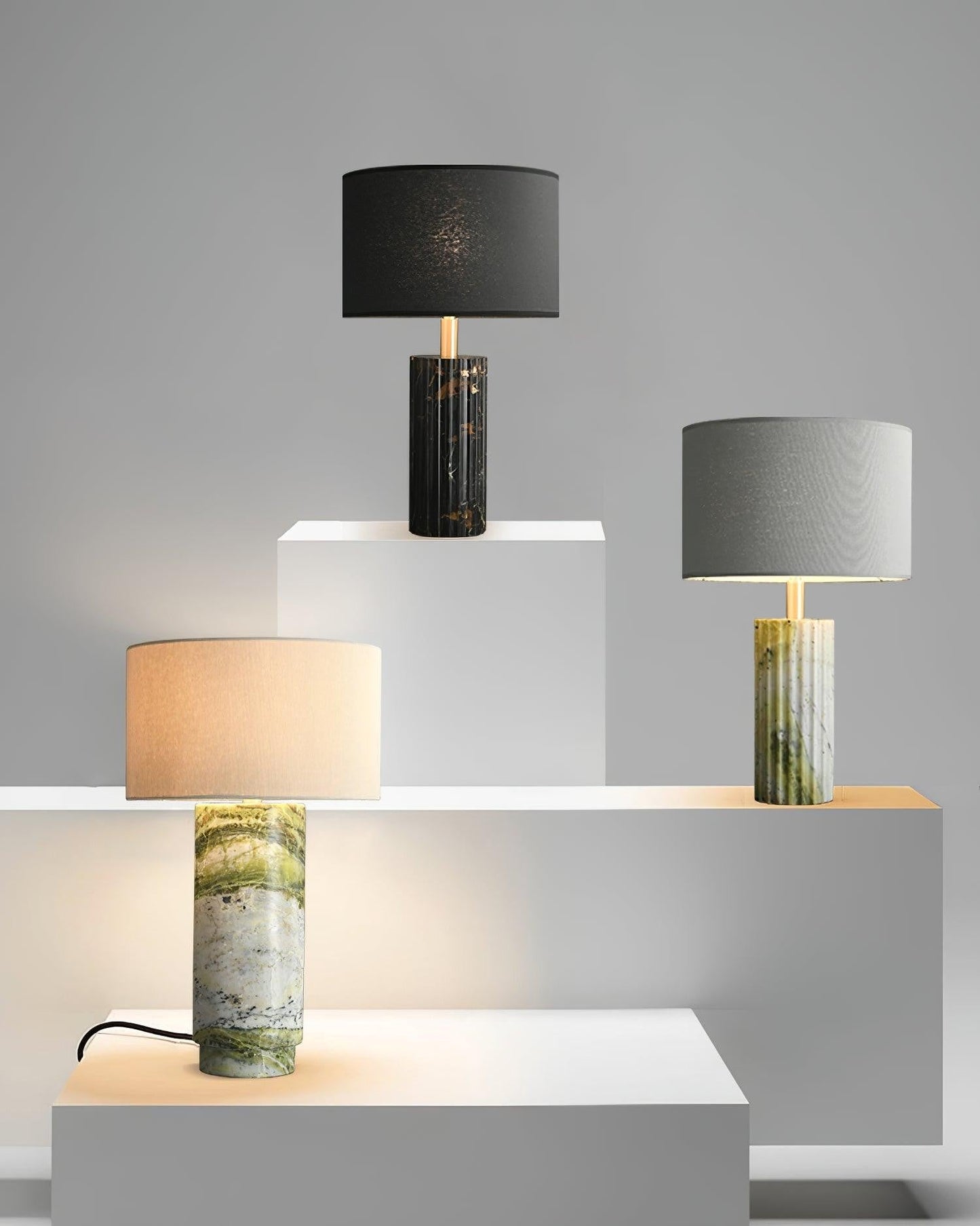 Green Marble Statement Table Lamp
