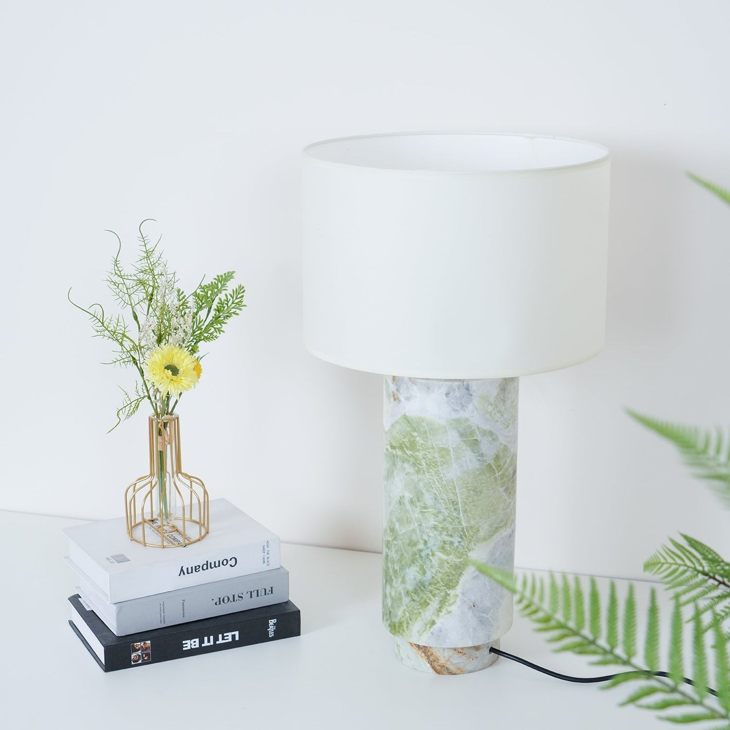 Green Marble Statement Table Lamp