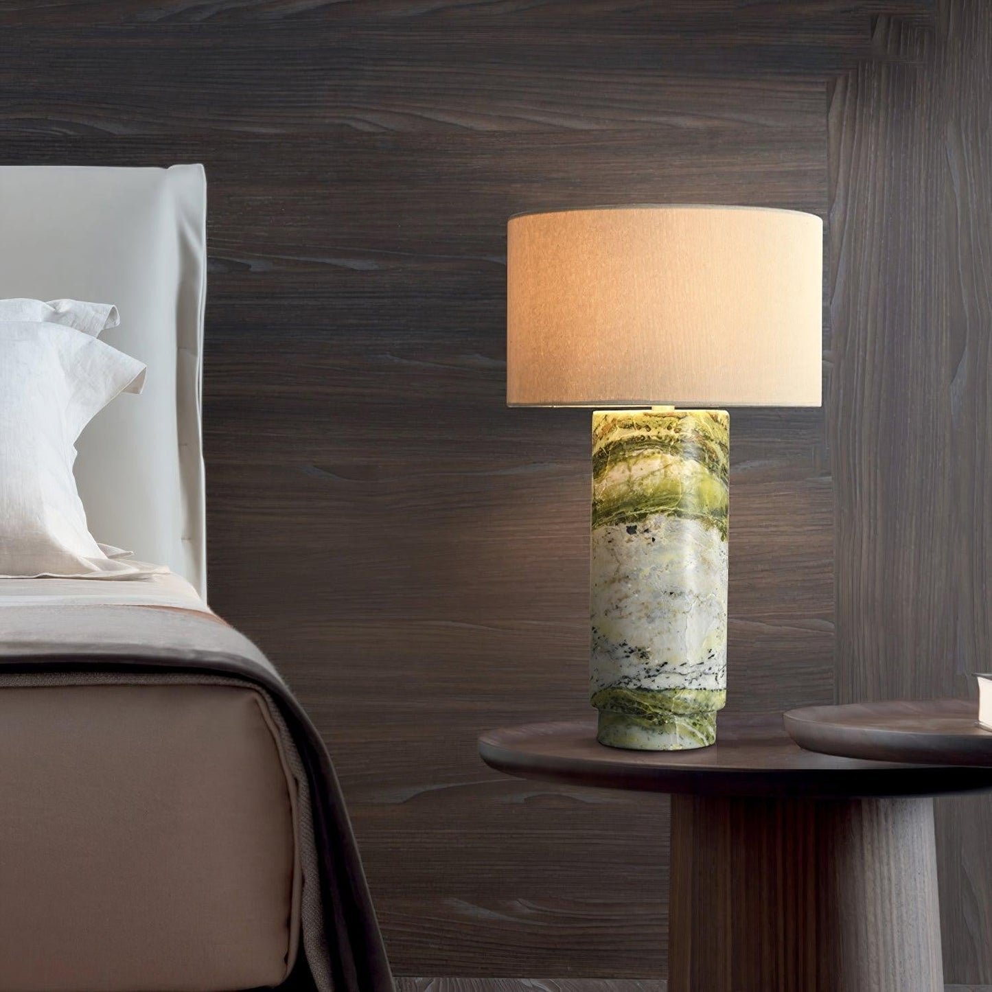 Green Marble Statement Table Lamp