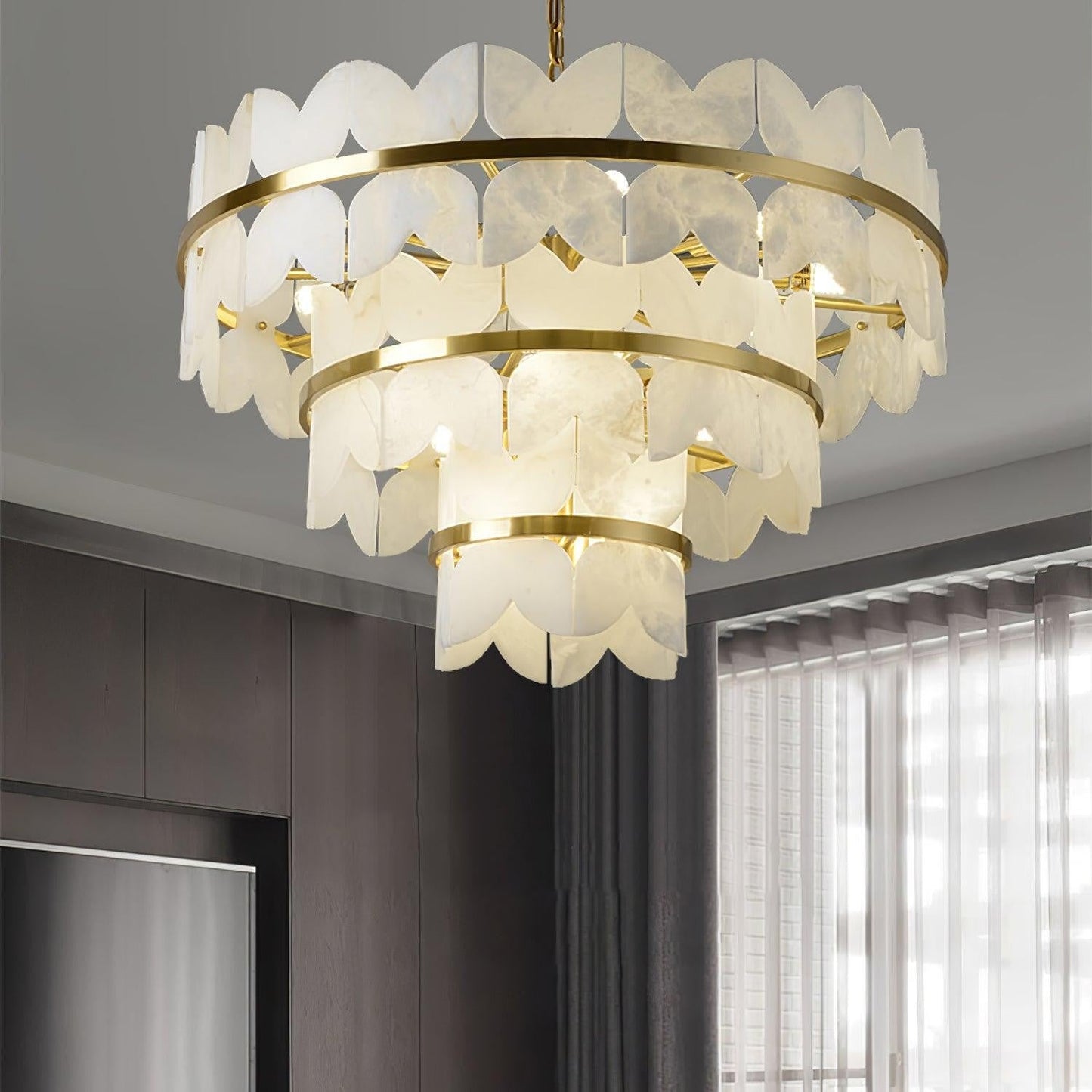 Layered Alabaster Cloud Chandelier
