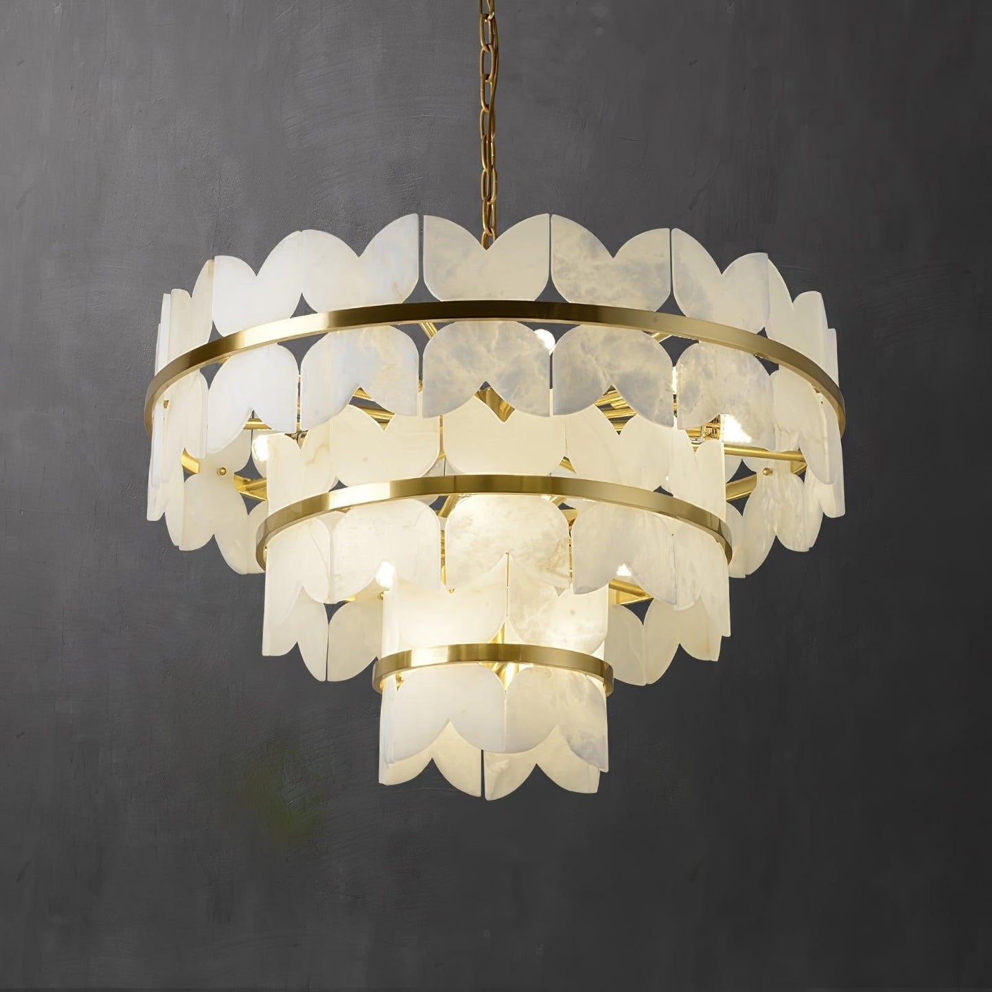 Layered Alabaster Cloud Chandelier
