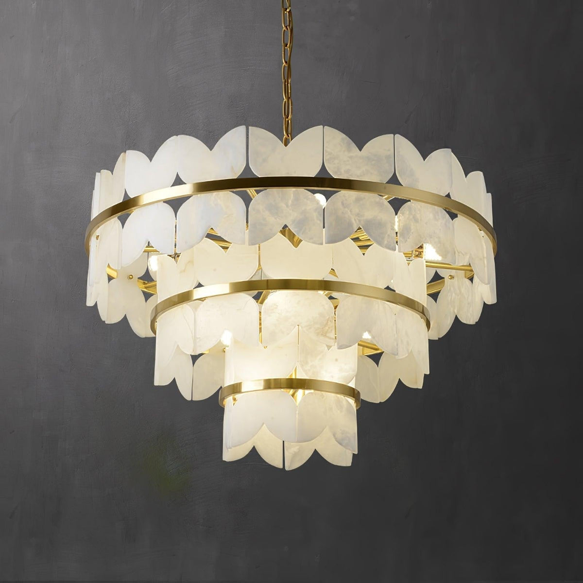 Layered Alabaster Cloud Chandelier