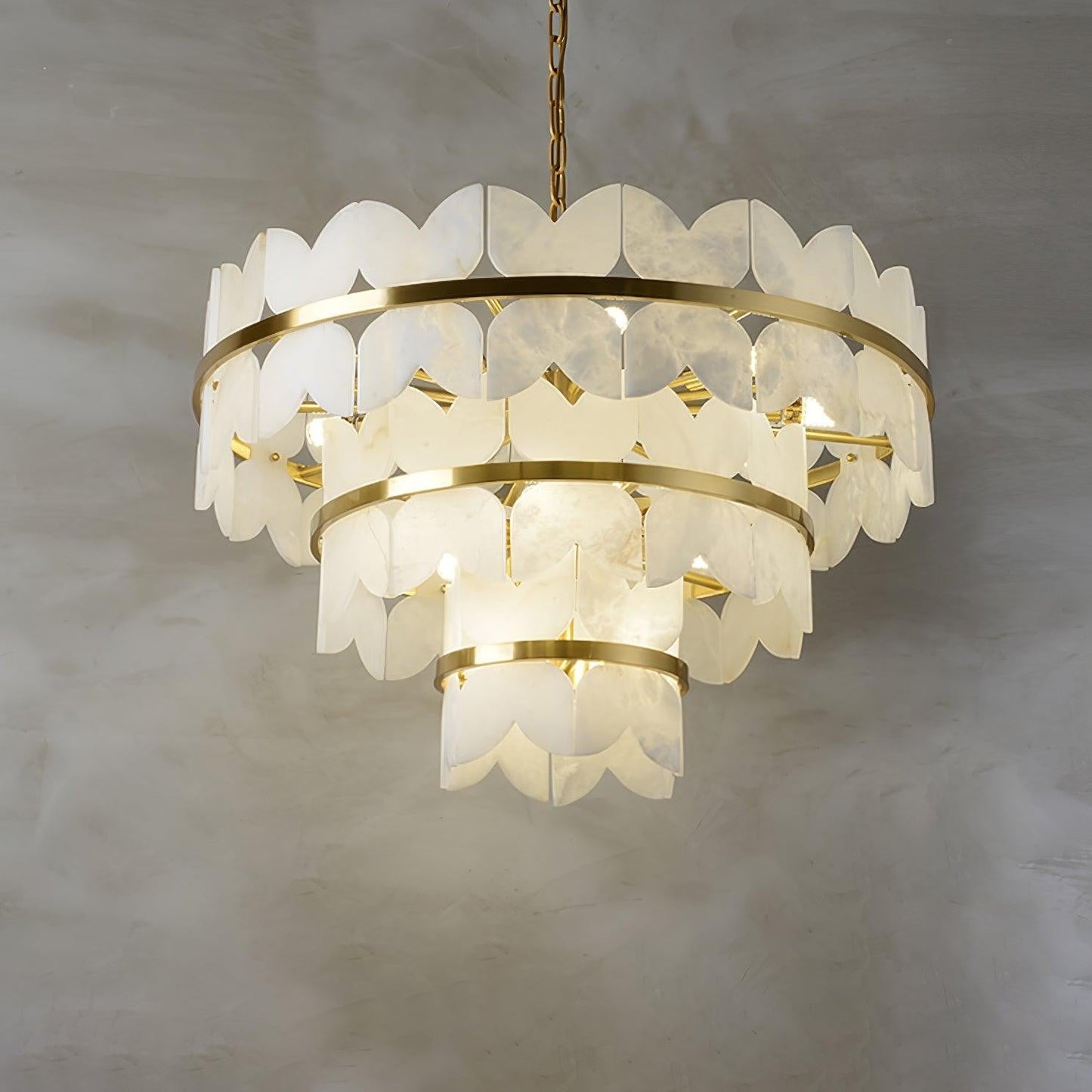 Layered Alabaster Cloud Chandelier