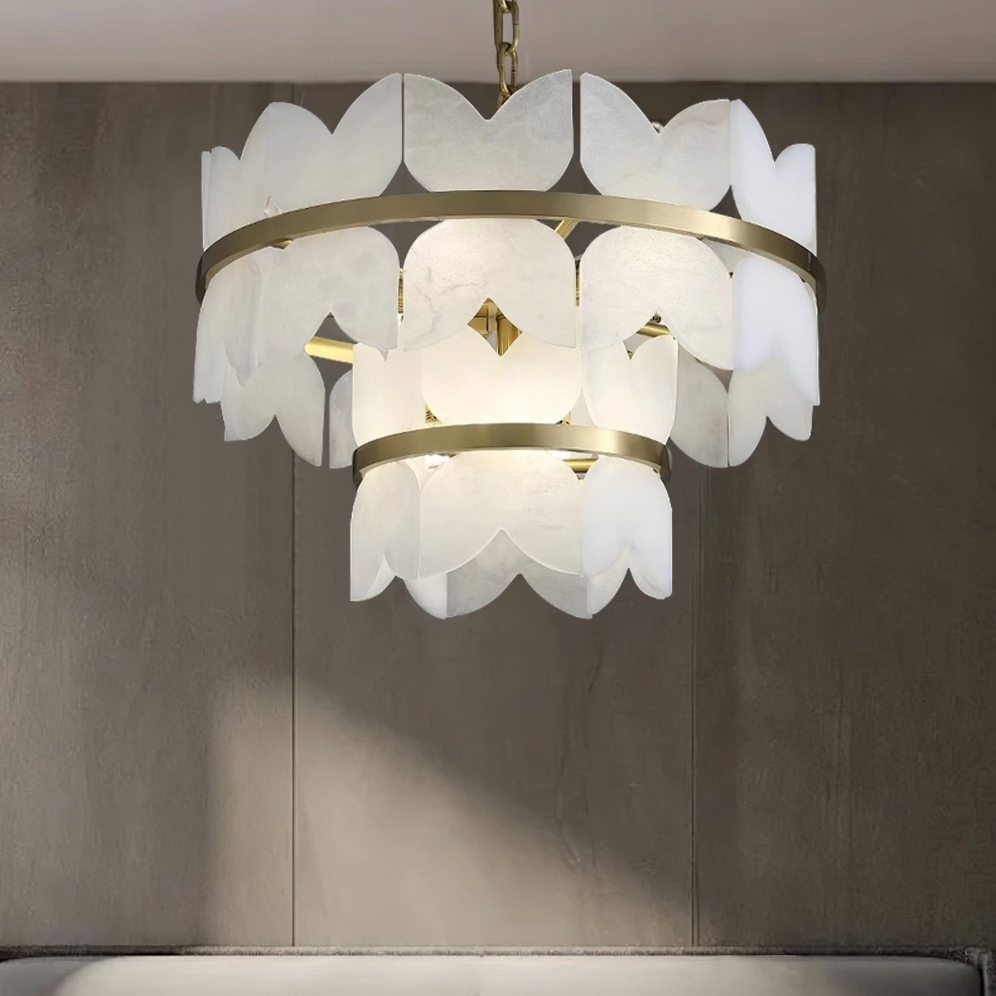Layered Alabaster Cloud Chandelier
