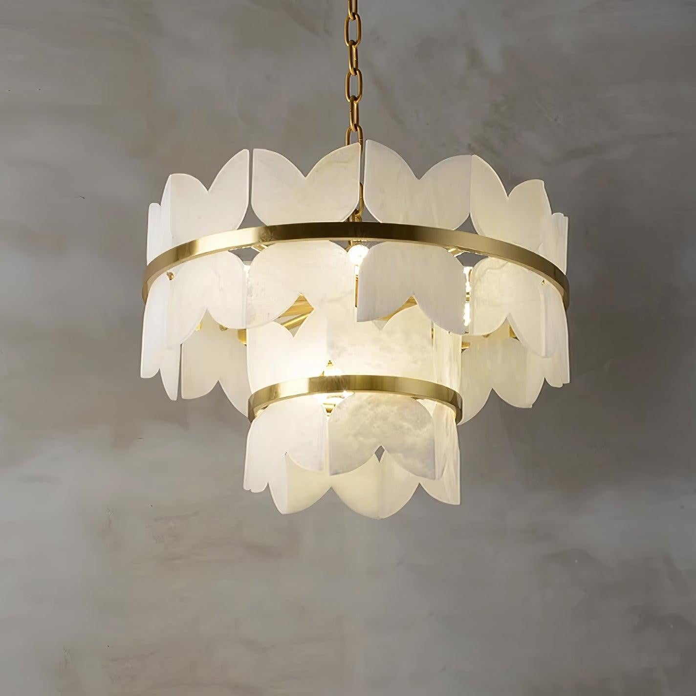 Layered Alabaster Cloud Chandelier
