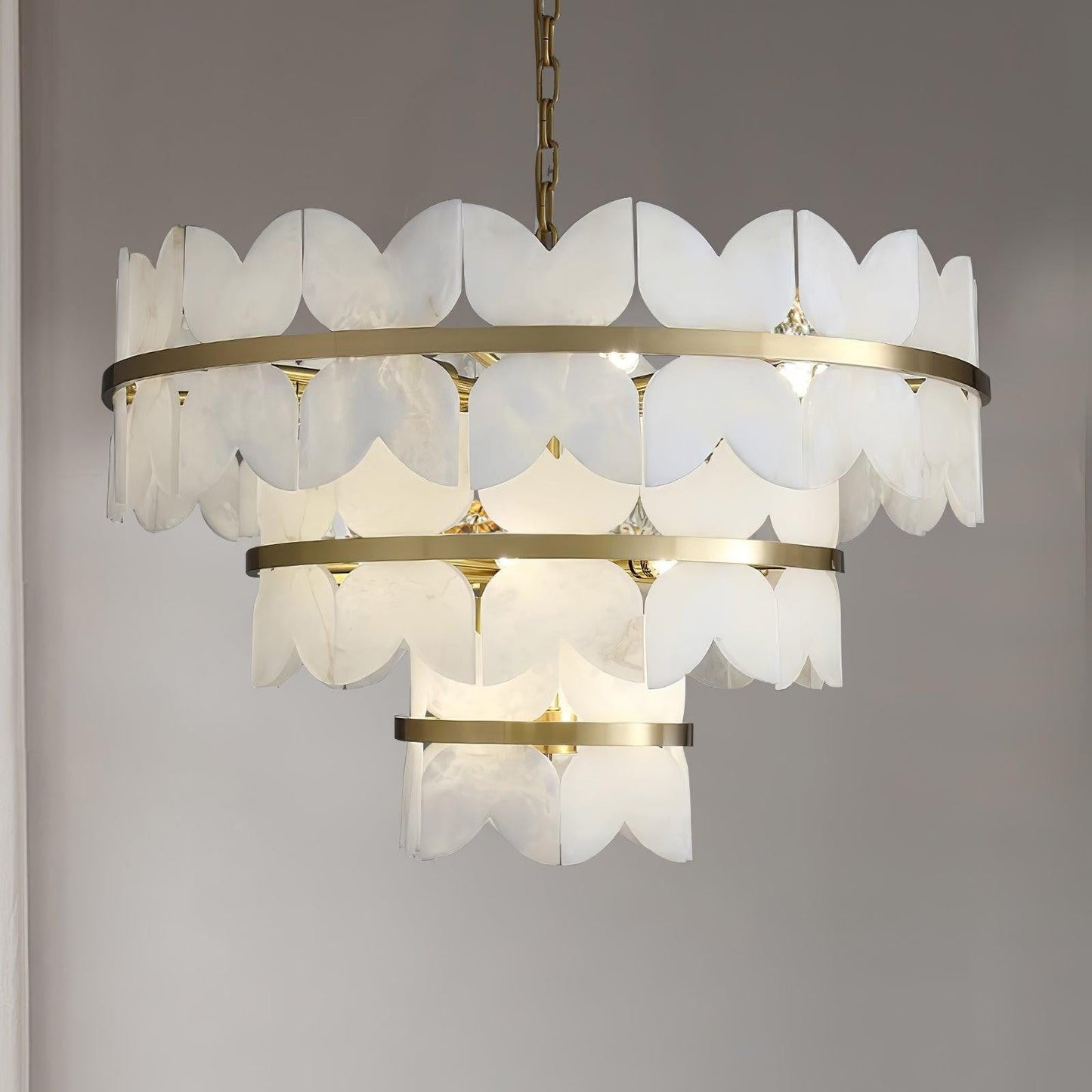 Layered Alabaster Cloud Chandelier