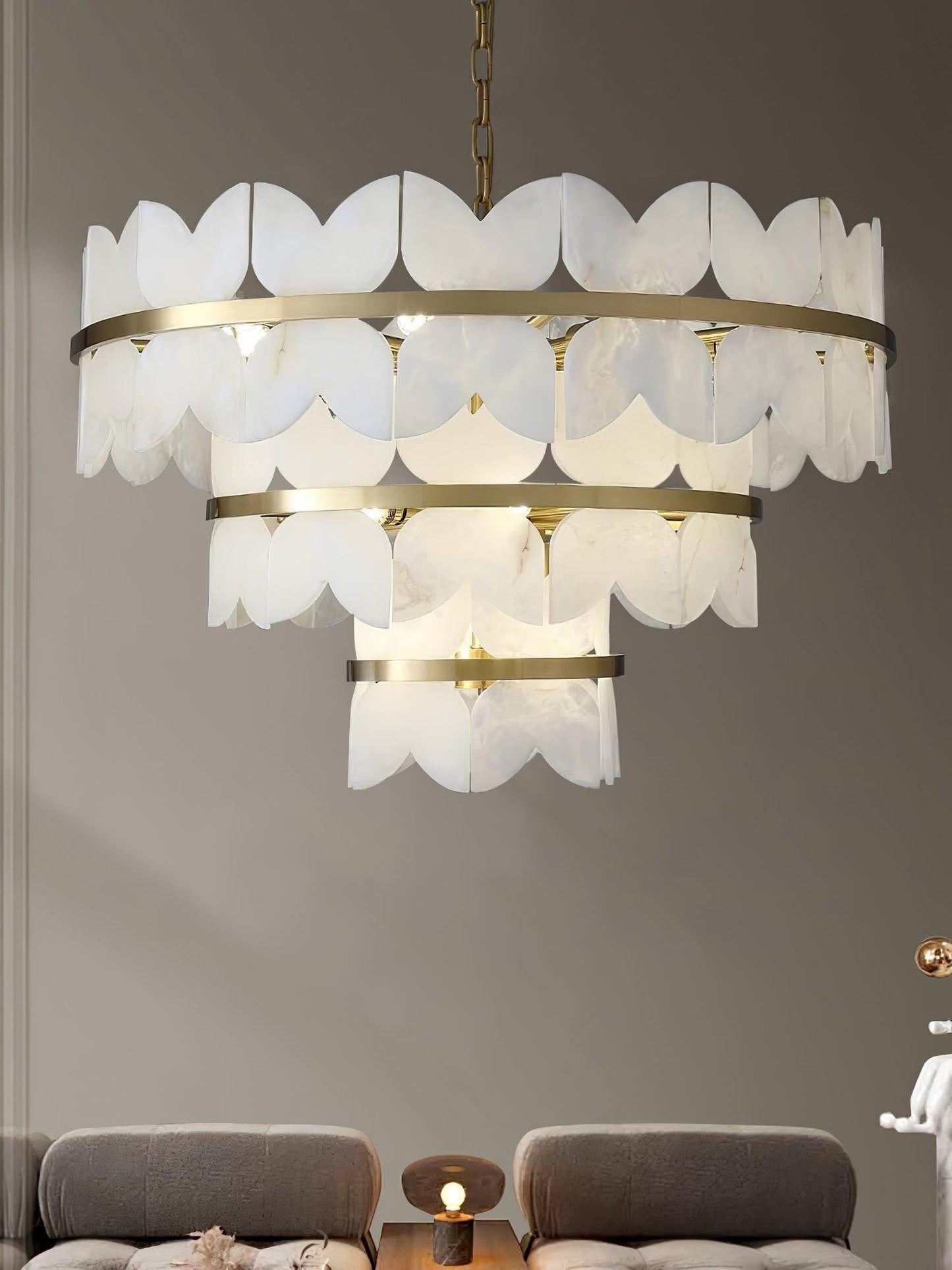 Layered Alabaster Cloud Chandelier