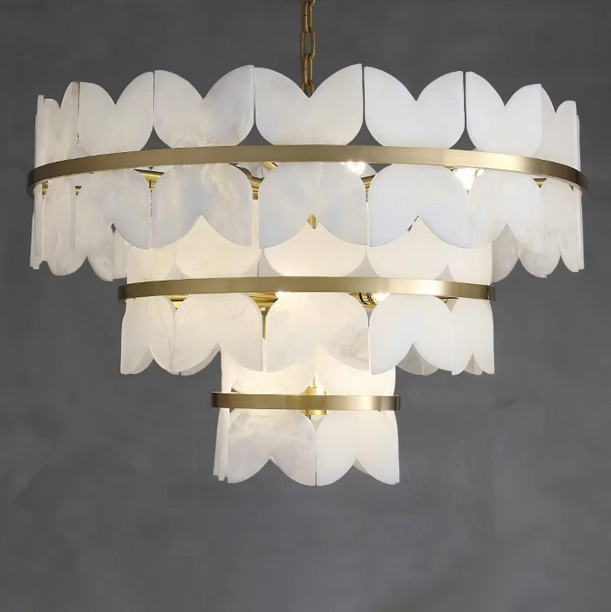 Layered Alabaster Cloud Chandelier