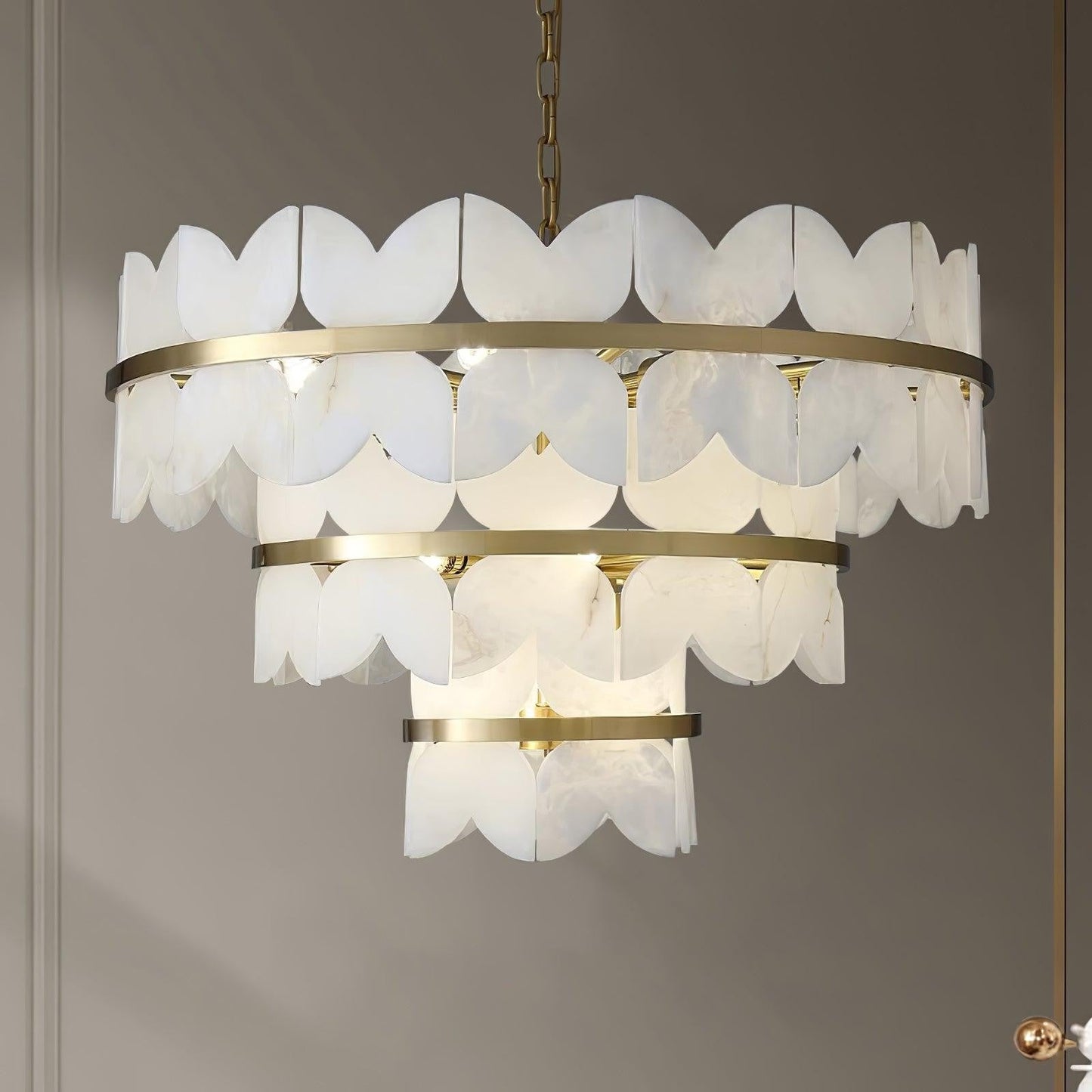 Layered Alabaster Cloud Chandelier