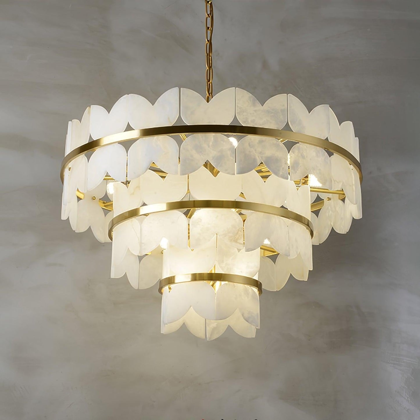 Layered Alabaster Cloud Chandelier